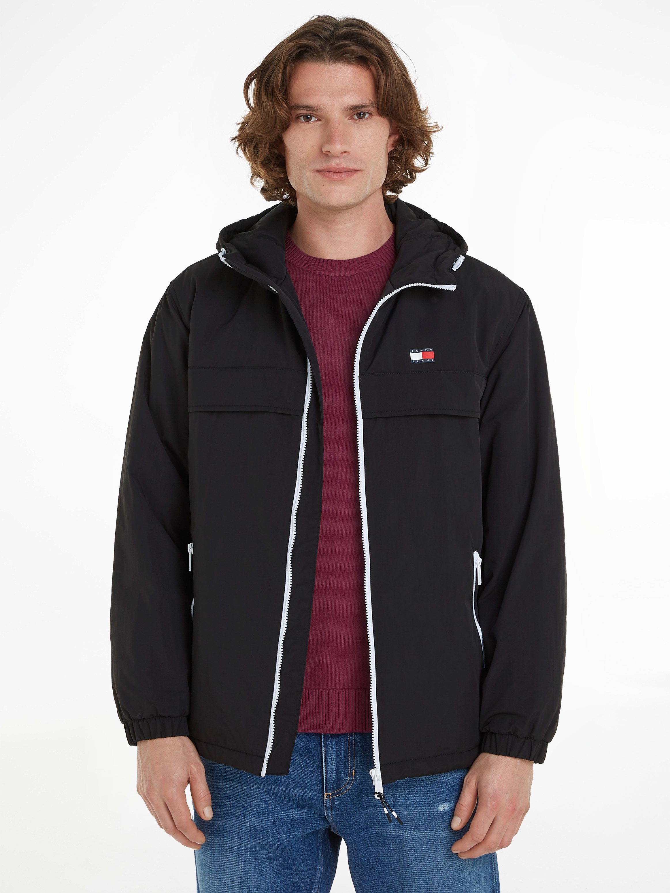 Tommy Jeans Outdoorjacke »TJM PADDED SOLID CHICAGO EXT«, mit Kapuze, mit Logoprägung