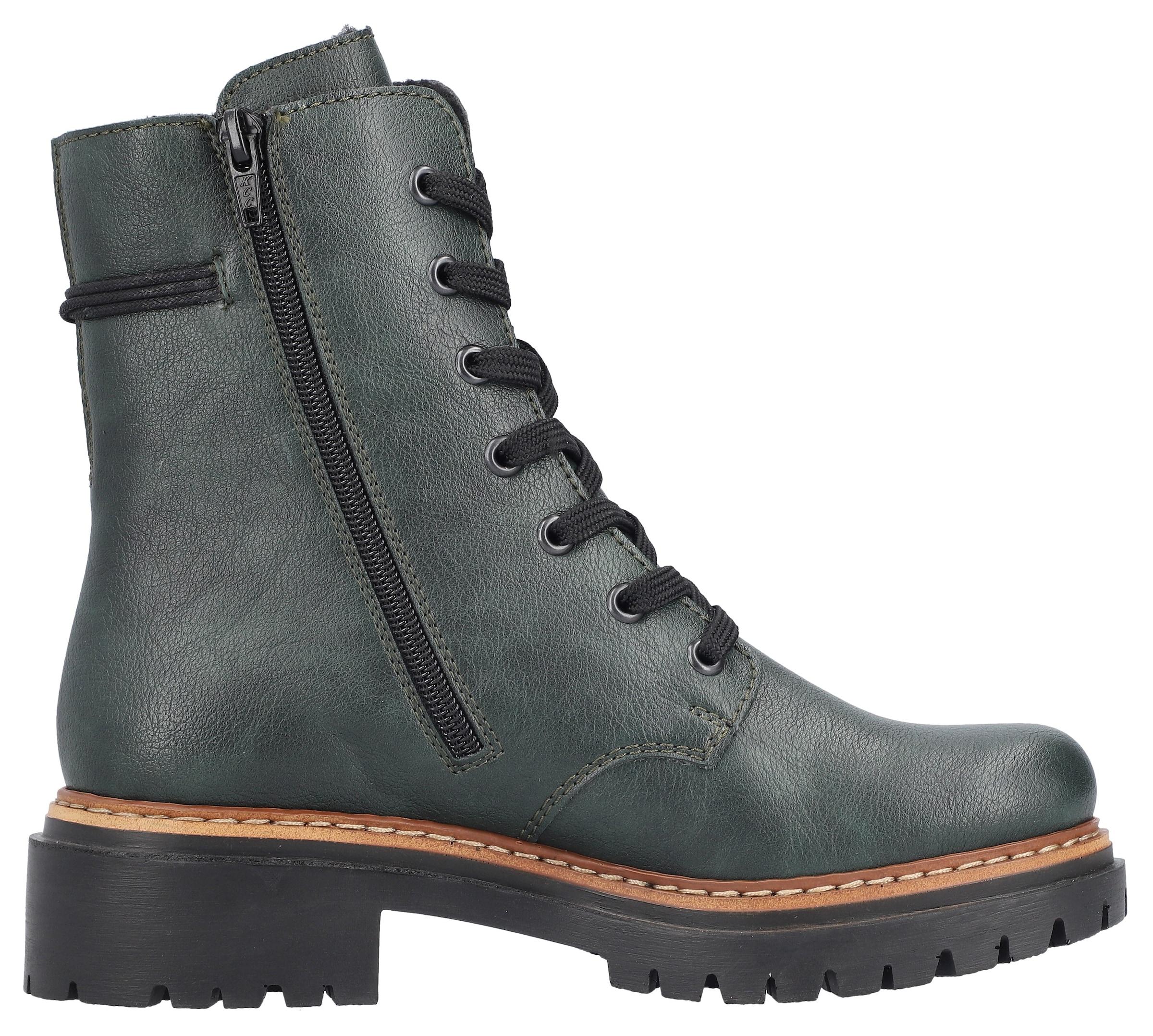 Rieker Winterstiefelette, Schnürstiefelette, Blockabsatz, Chelseaboots mit Innenreissverschluss