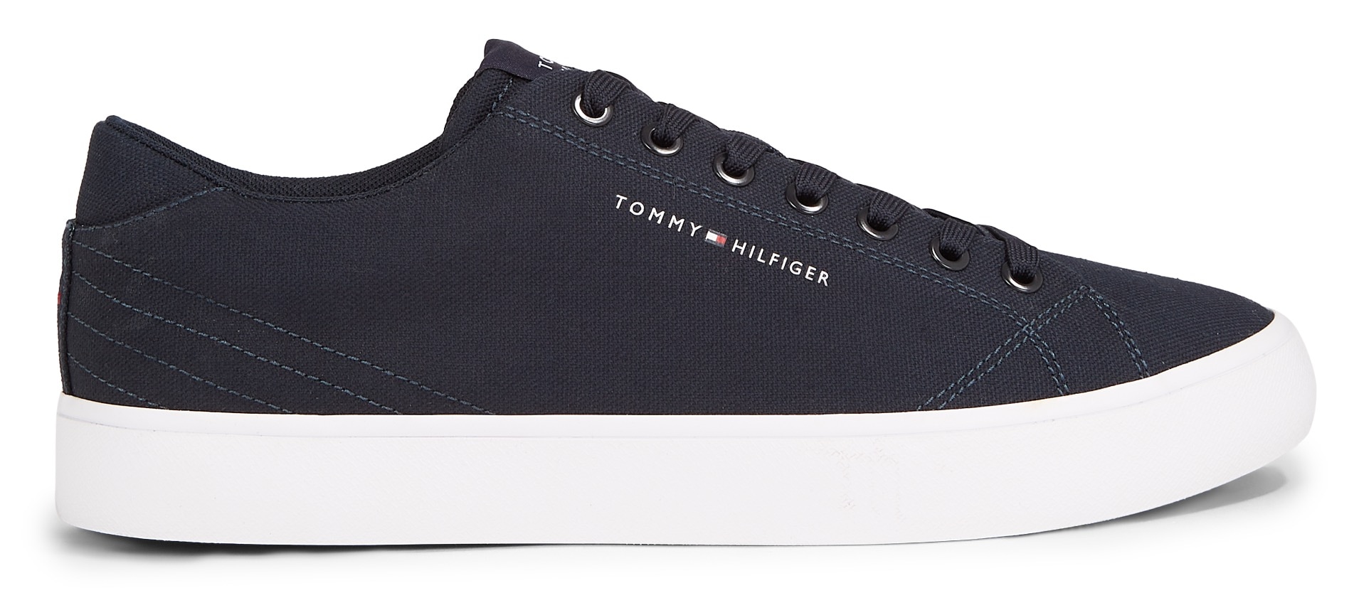 Tommy Hilfiger Sneaker »TH HI VULC LOW CANVAS«, in cleanem Look, Freizeitschuh, Halbschuh, Schnürschuh