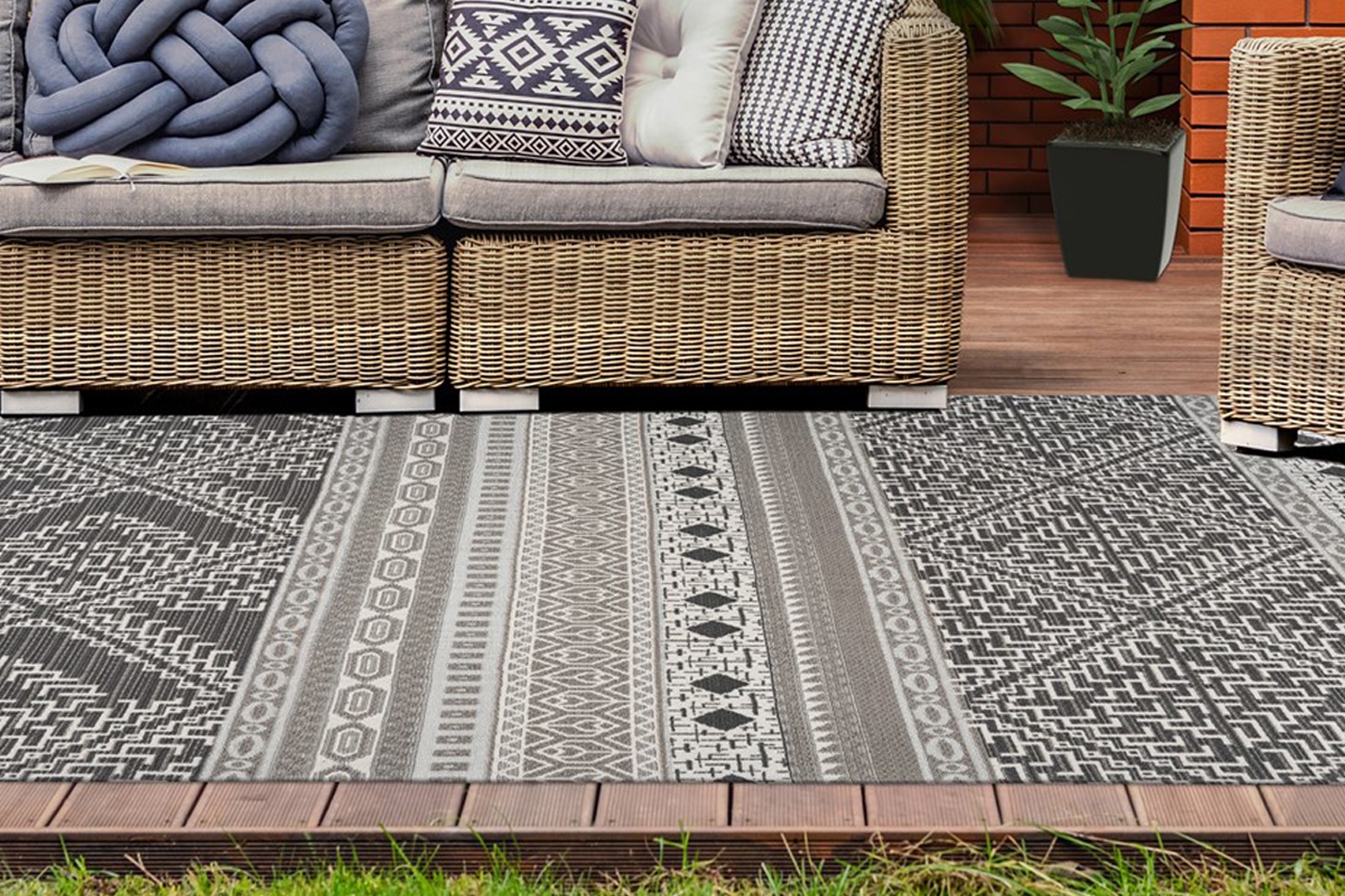 my home Teppich »Alima«, rechteckig, 10 mm Höhe, In- und Outdoor geeignet, pflegeleicht, Wohnzimmer