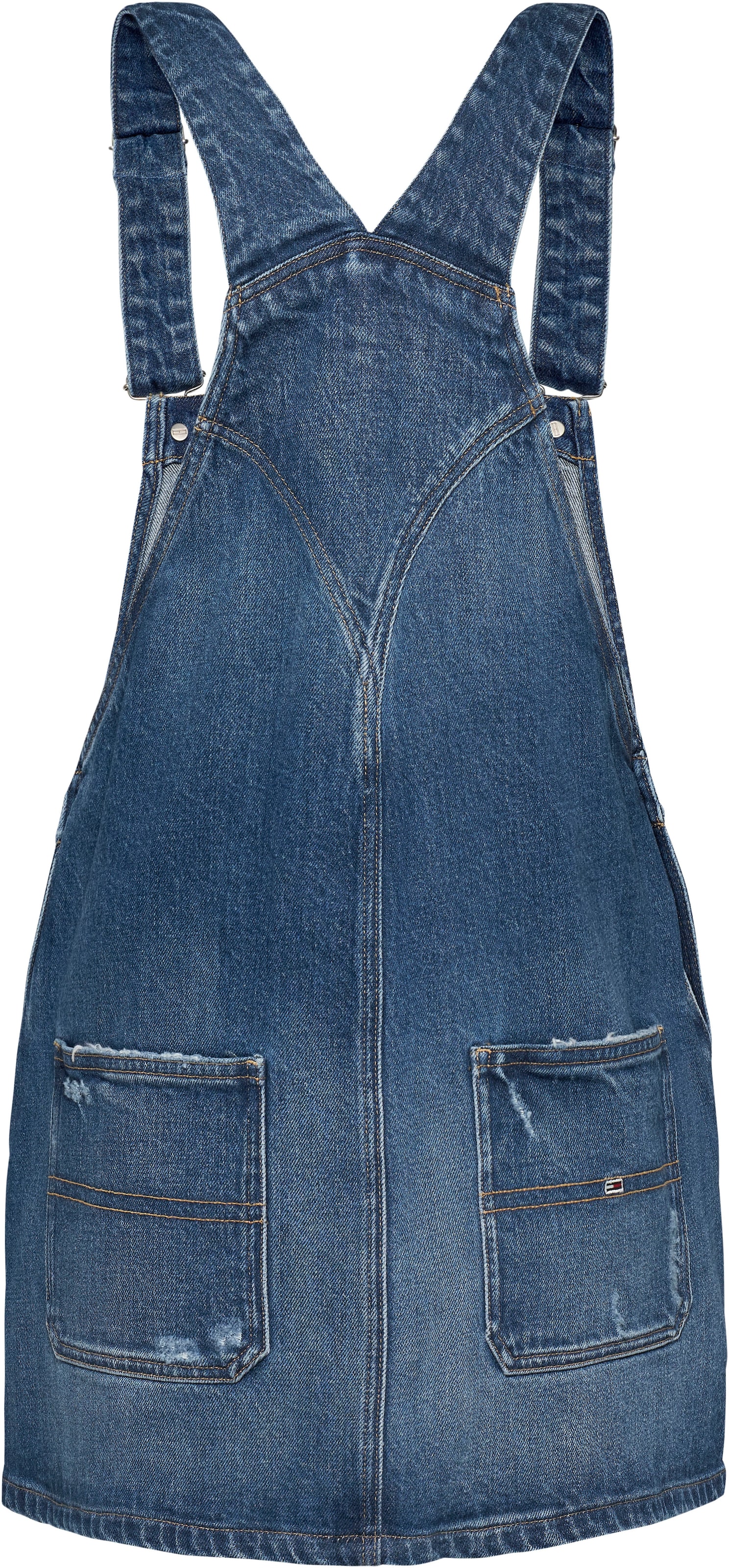 Tommy Jeans Latzkleid »DUNGAREE DENIM DRESS CH6138«, mit Tommy Jeans Flagge