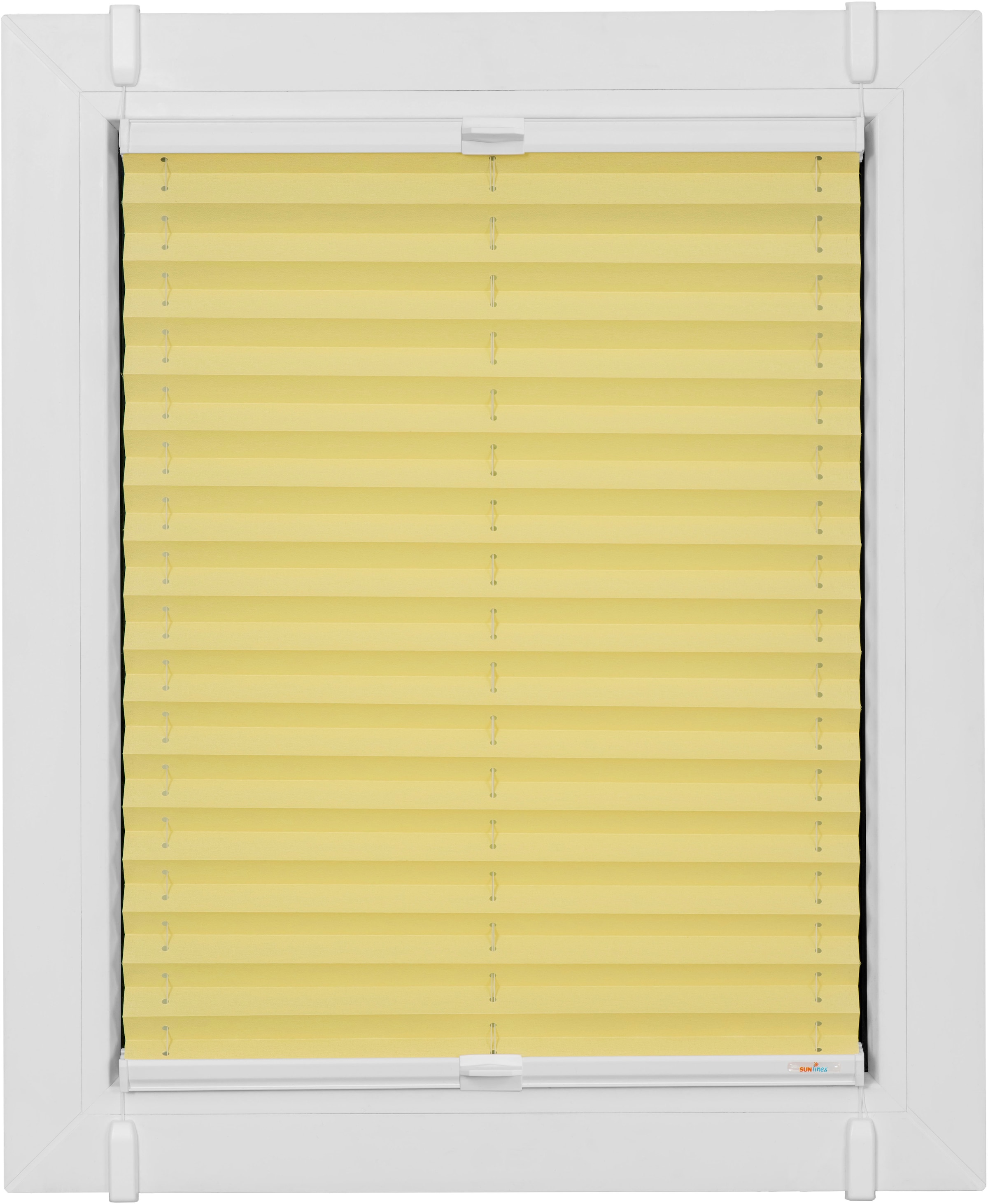 sunlines Plissee "One Size Style Crepe" blickdicht ohne Bohren verspannt Zubehörfarbe weiss, zum Klemmen