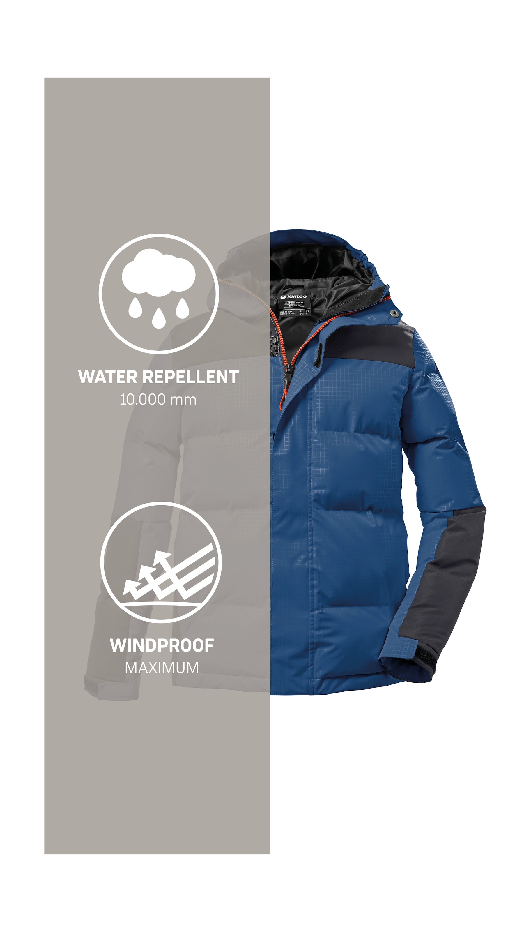 Killtec Steppjacke »KOW 31 BYS QLTD JCKT«, Kinder Winterjacke, gefüttert, wind- und wasserabweisend, atmungsaktiv