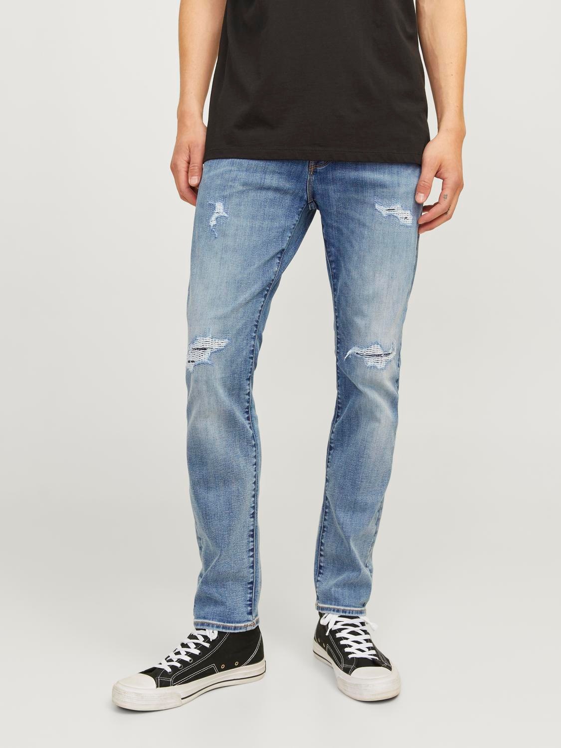 Jack & Jones Slim-fit-Jeans »JJIGLENN – Jeans mit Stretch, niedriger Leibhöhe und Taschen« used, modisch, slim fit, Denim/Jeans