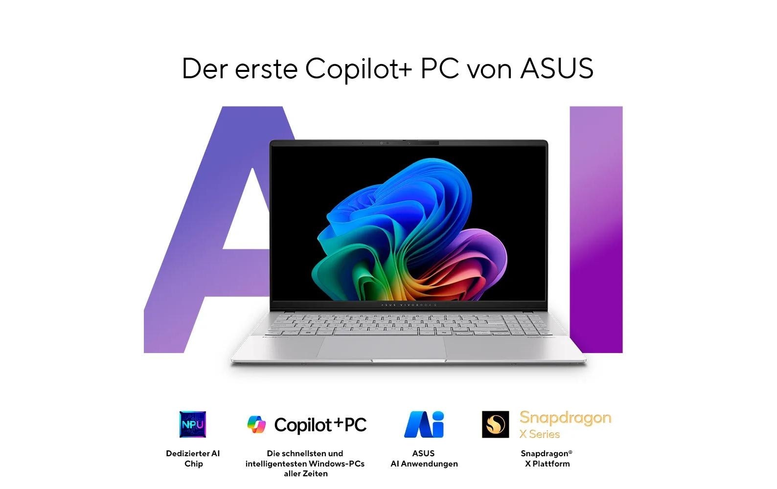 Asus Notebook »S 15 OLED (S5507QA-MA049W)«, / 15,6 Zoll, Qualcomm, Snapdragon X Elite