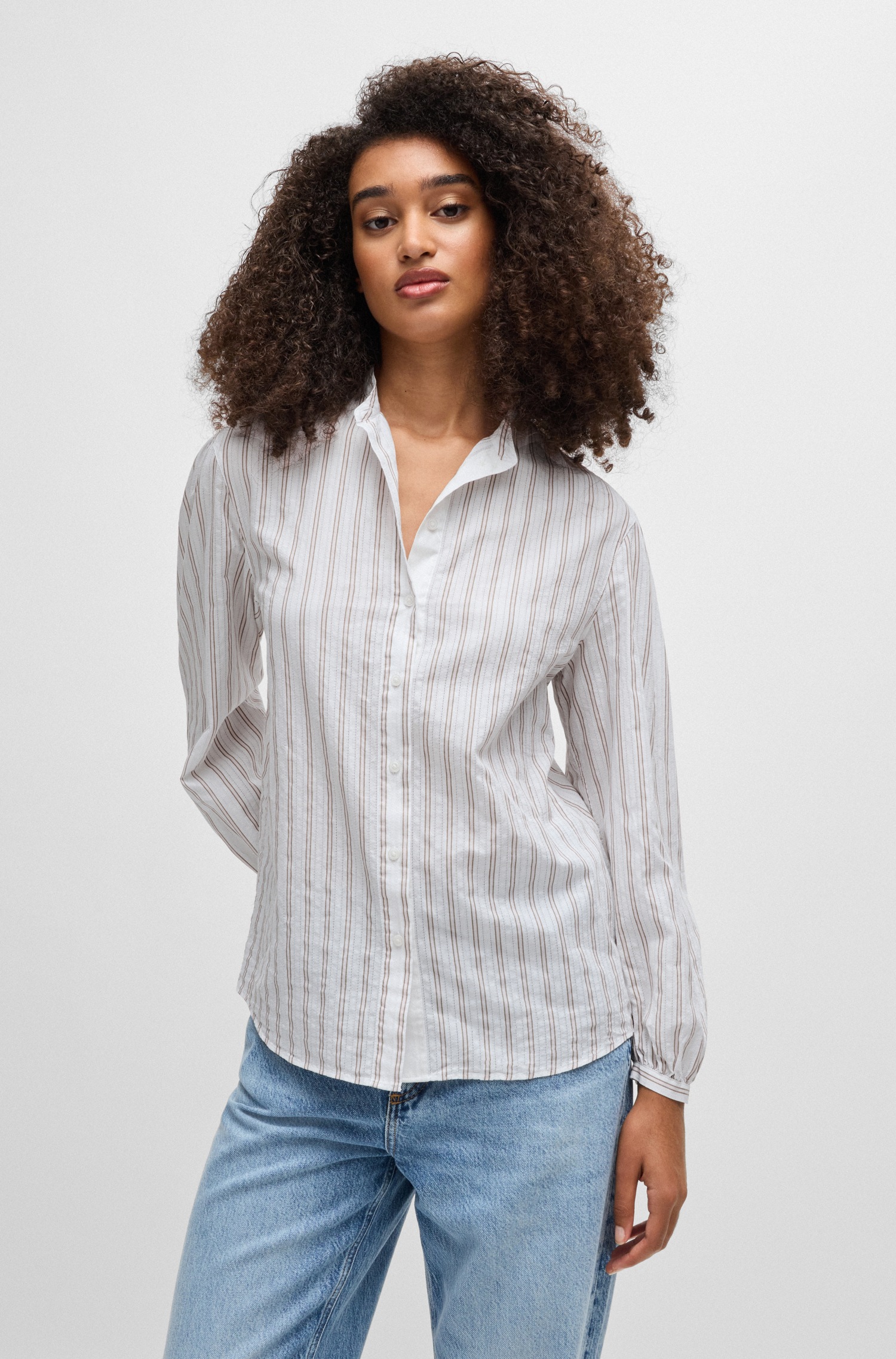 BOSS ORANGE Klassische Bluse »Bilast Premium Damenmode« mit Raffungen an den Ärmeln