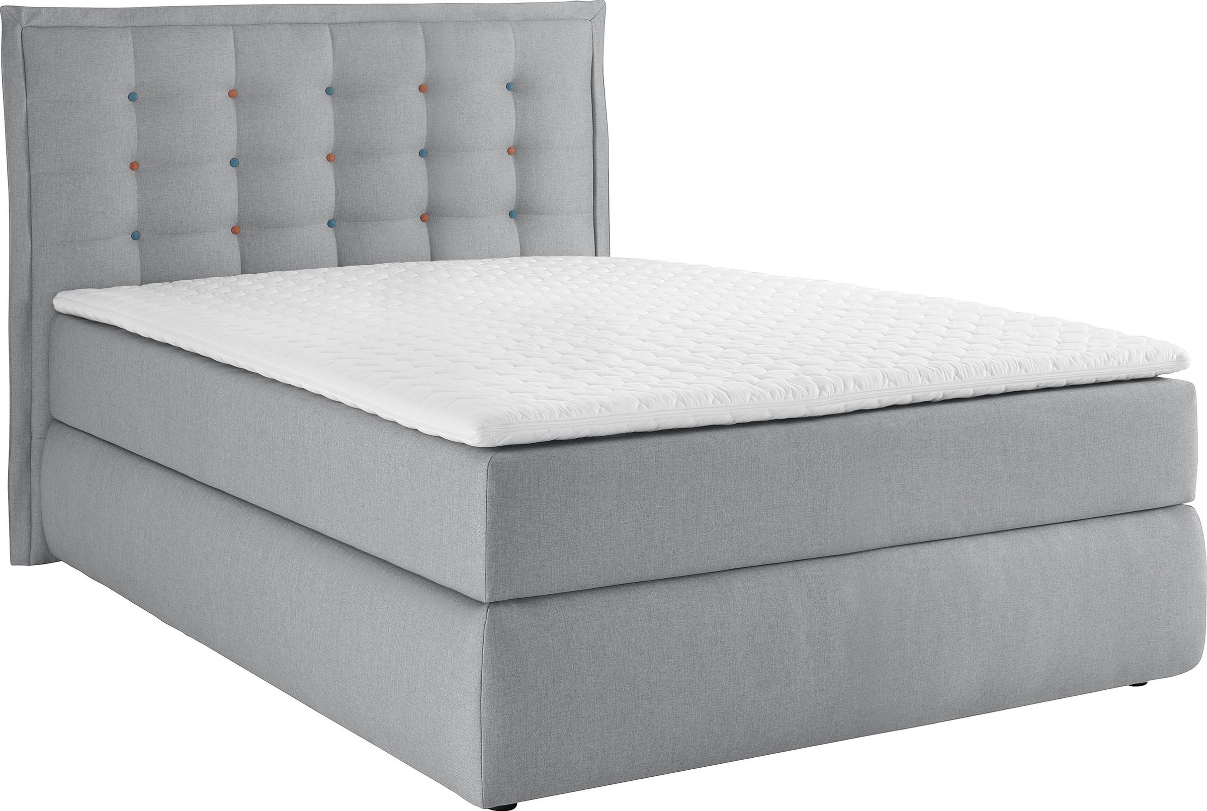 INOSIGN Boxspringbett »Sagres«, Kopfteil mit 2farbiger Flatterbiese und zweifarbigen Knöpfen