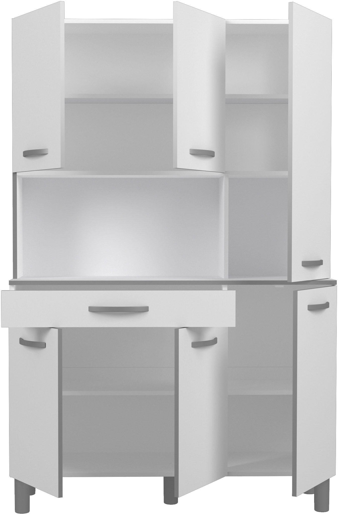 Parisot Buffet »Season 22, Made in Europe, viel Stauraum«, (1 St., B/H/T ca. 120x185x40), 6 Türen, Regale und Arbeitsfläche, Schublade, Ideal für kleine Räume