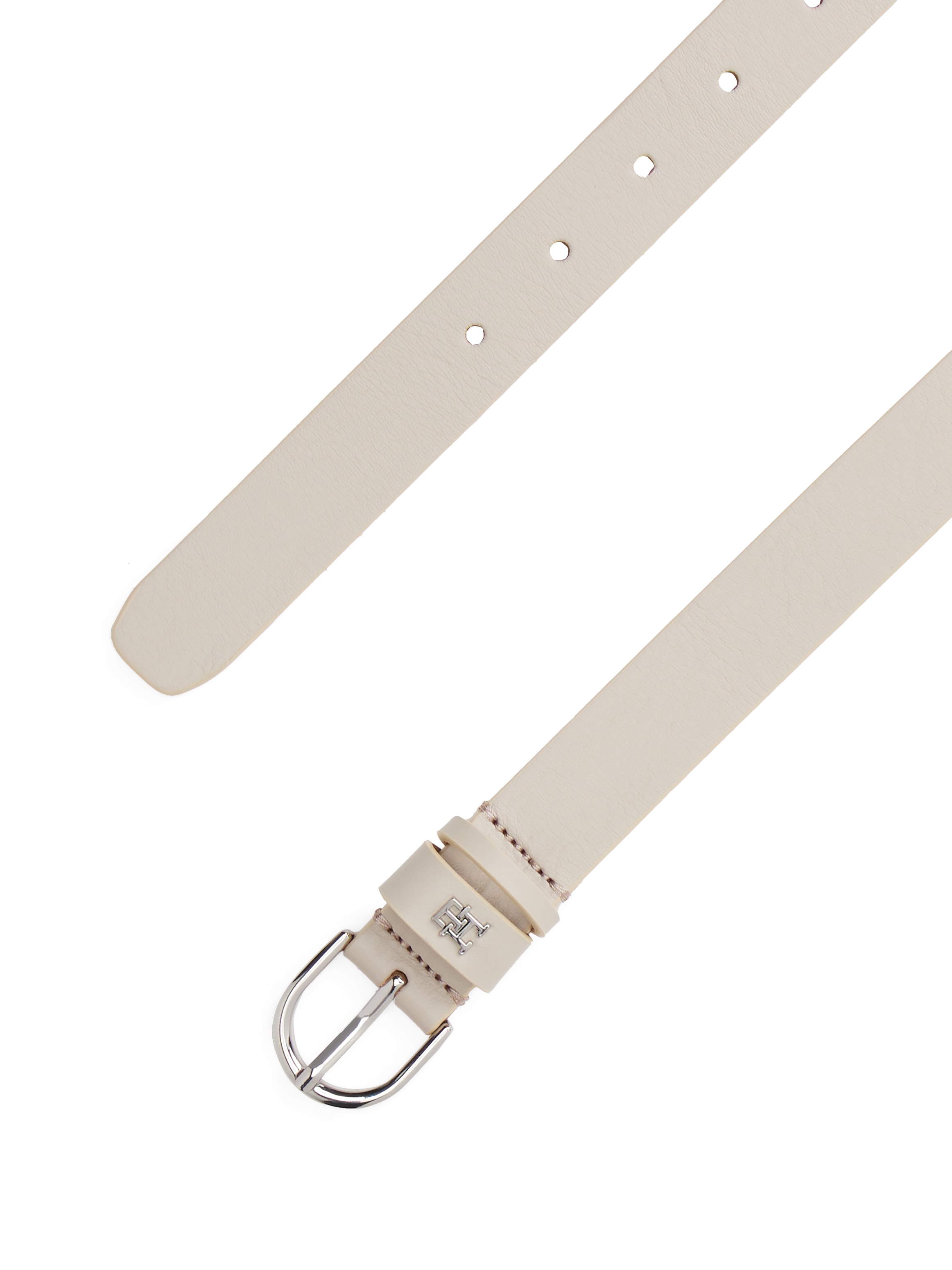 Tommy Hilfiger Ledergürtel »ESSENTIAL EFFORTLESS 2.5 SILVER«, Einfachdornschliesse, Metallemblem