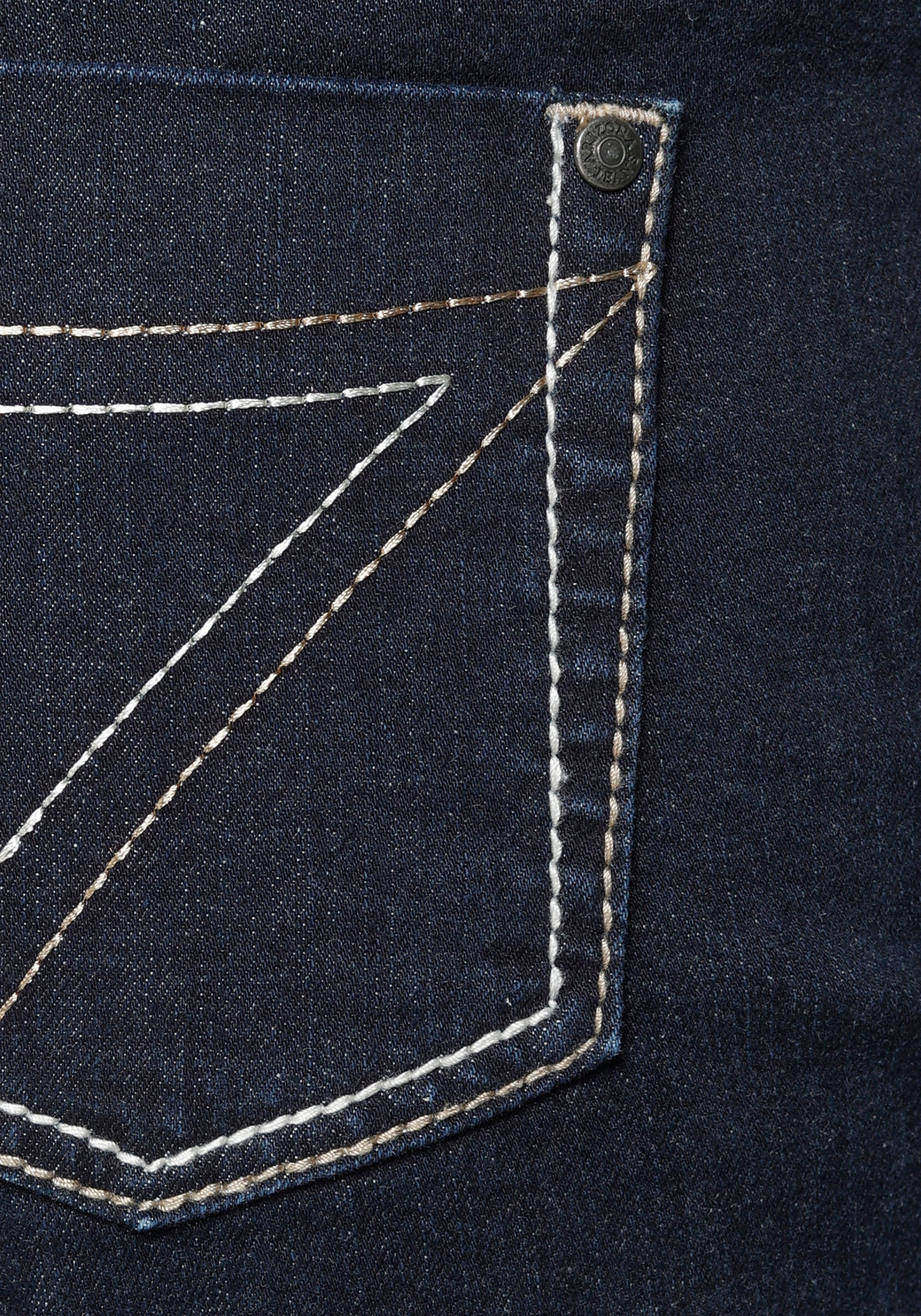 Arizona Gerade mit Jelmoli-Versand Kontrastnähten Schweiz bei online High Jeans Waist shoppen »Comfort-Fit«