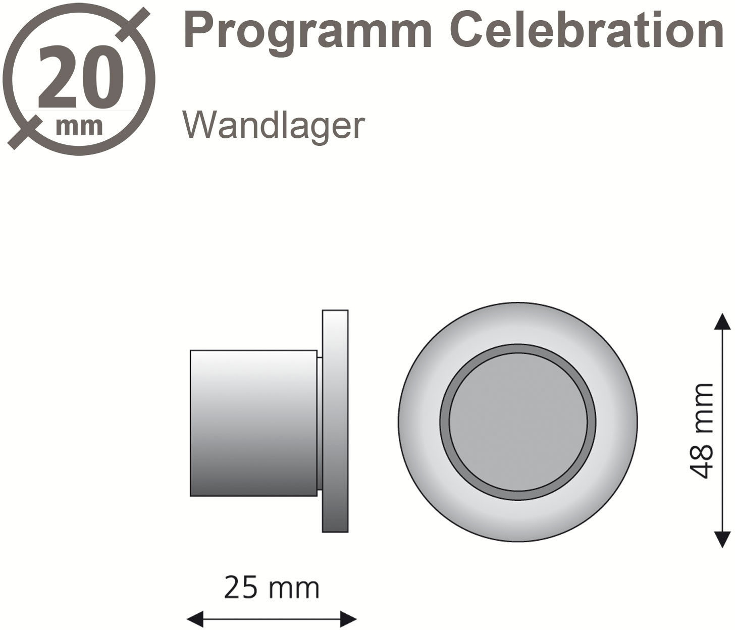 | (1 en Liedeco für Träger, 20 mm Wandträger Jelmoli-Versand ligne »Wandlager, Wandhalter Boutique \