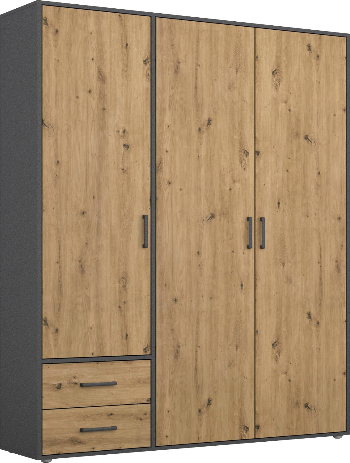 rauch Drehtürenschrank "Kleiderschrank Schrank Garderobe Wäscheschrank VOYAGER" in 3 verschiedenen Ausstattungen BASIC/CLASSIC/PREMIUM, mit 2 modernen Griffvarianten, mit Außenschubladen MADE IN GERMANY