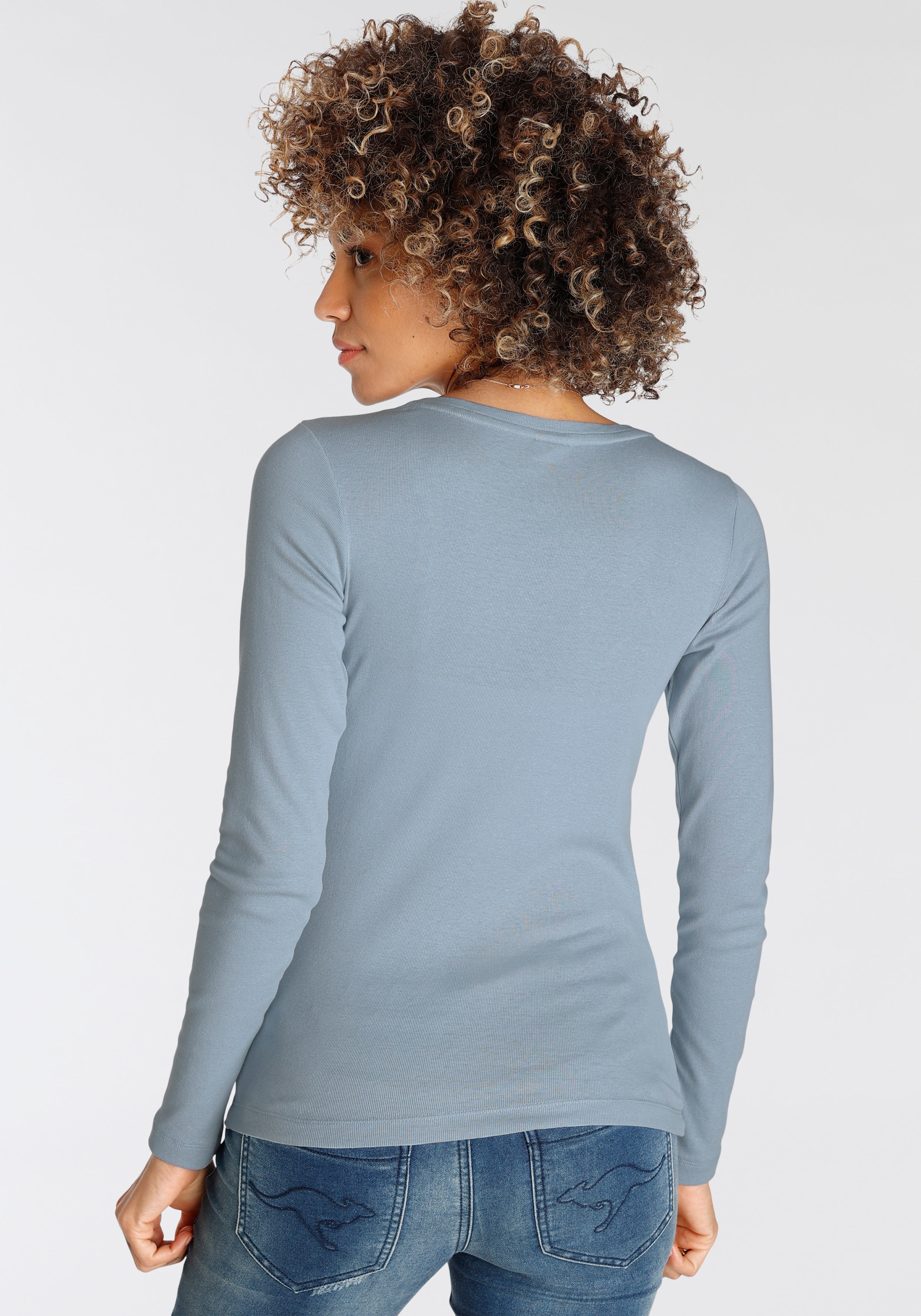 KangaROOS Longsleeve, Langarm, sehr figurbetont und hüftbedeckend, mit Herzchen-Detail
