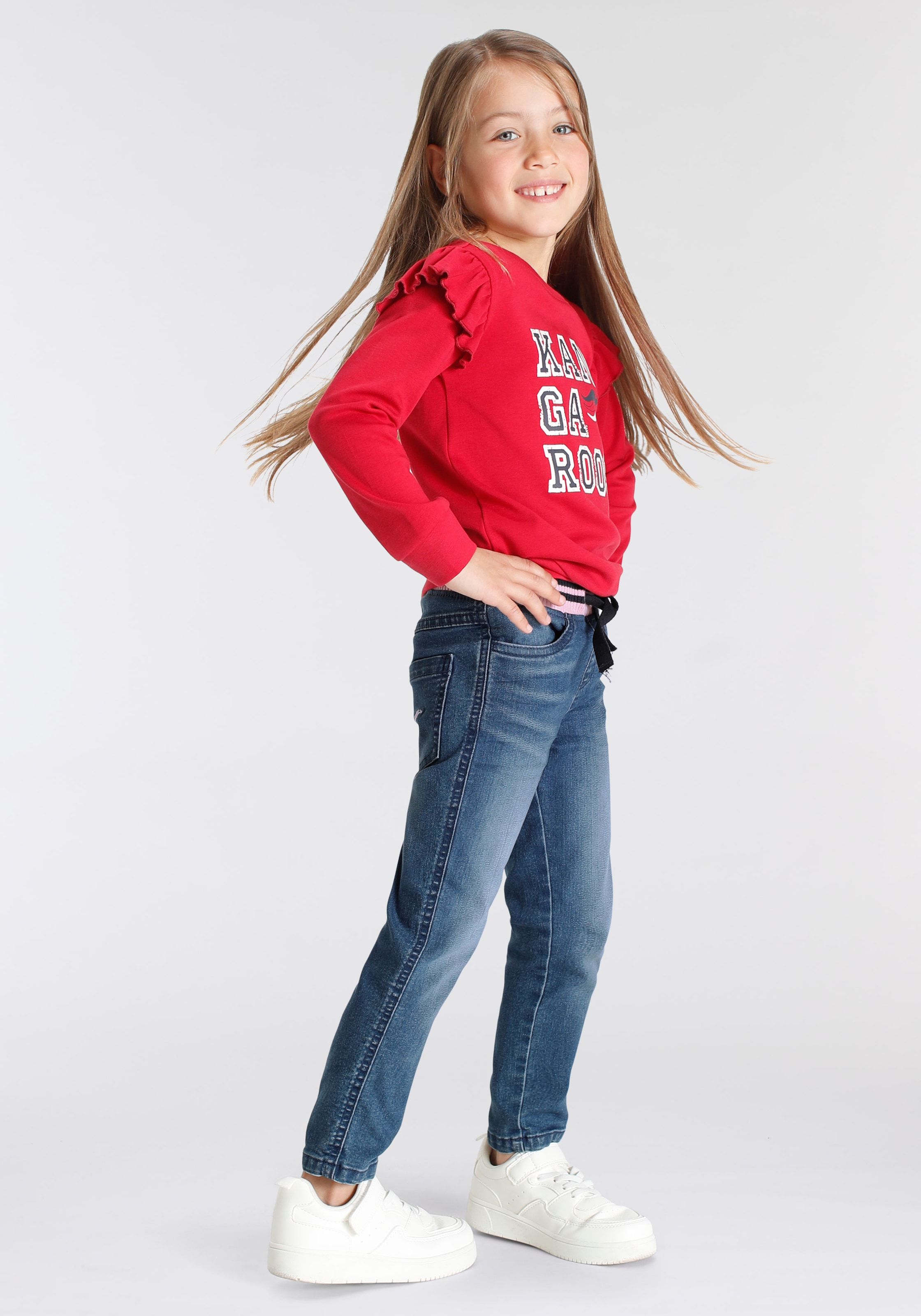 ✵ KangaROOS Sweatshirt »Kleine Mädchen«, Jelmoli-Versand den | an mit Rüschen Glitter Ärmeln und günstig bestellen