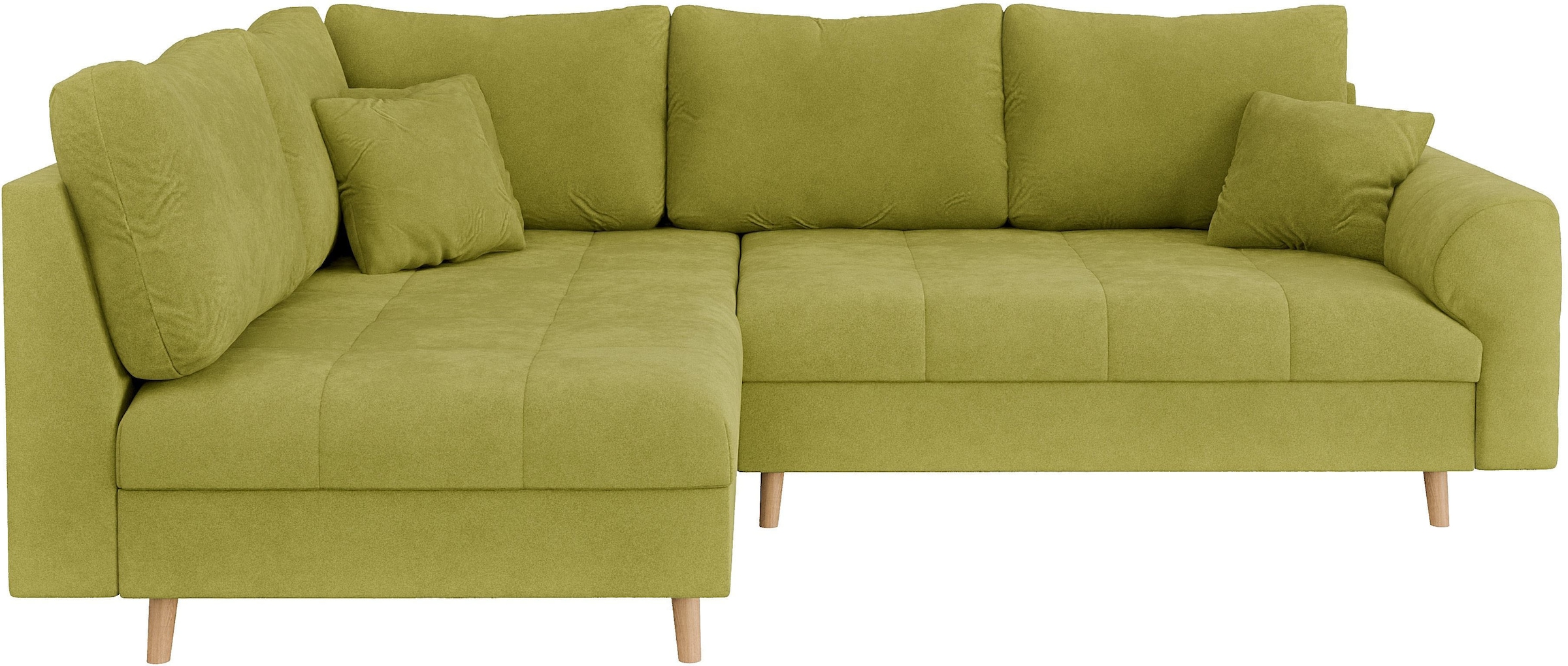 Home affaire Ecksofa »CHARRE L-Form mit Ottomane, Masse B/T/H: 231/161/81 cm«, feine Steppung, lose Rücken- und Zierkissen, auch in Cord und Bouclé
