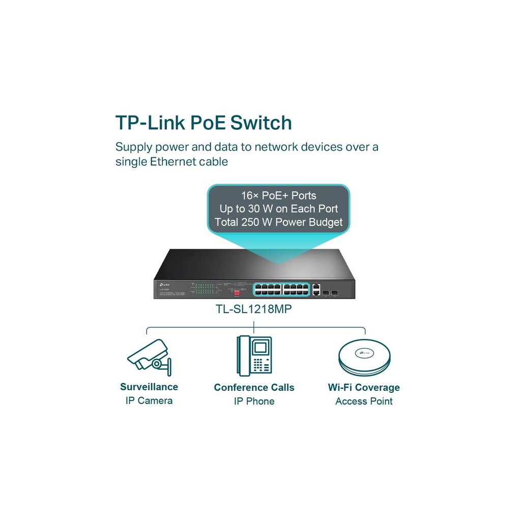 TP-Link Netzwerk-Switch »Switch TL-SL1218MP V2«