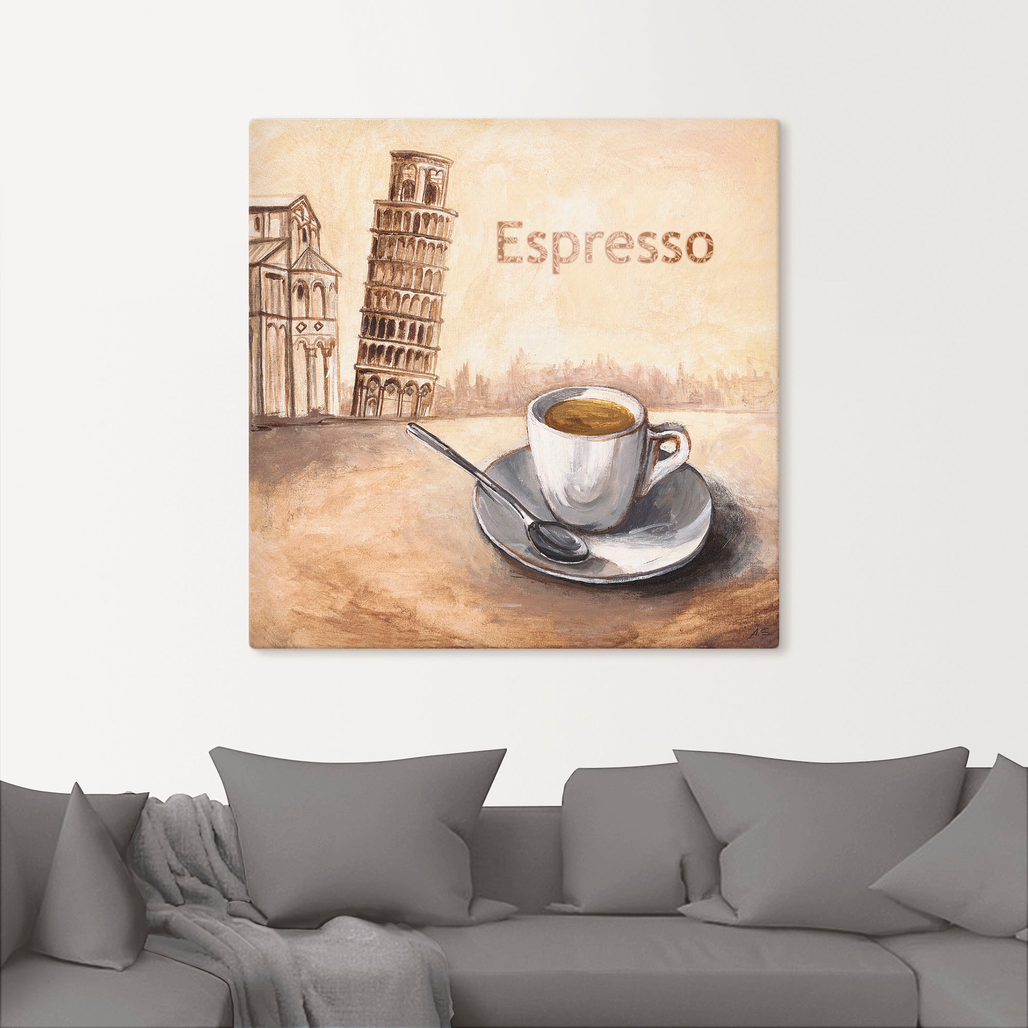 versch. Leinwandbild, oder Grössen shoppen als Alubild, Kaffee Wandbild Poster (1 »Espresso St.), Wandaufkleber Artland Bilder, in | Pisa«, in Jelmoli-Versand online