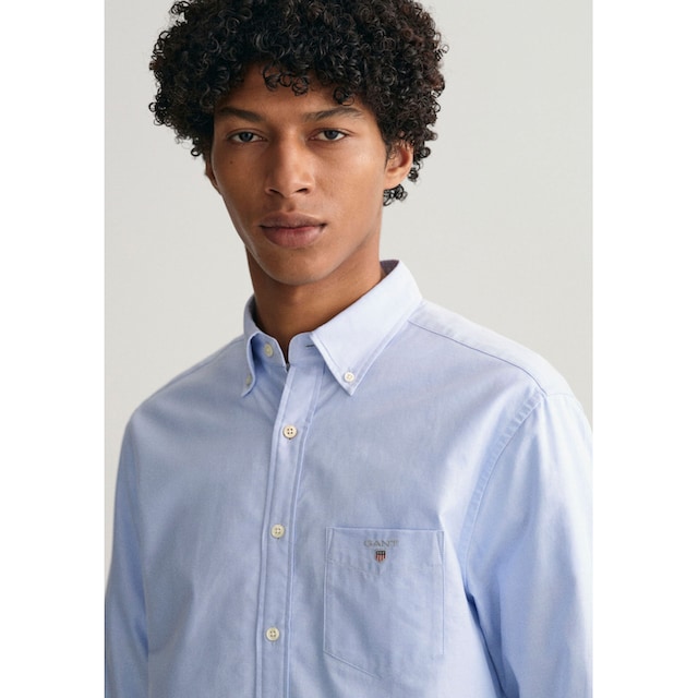 ❤ Gant Langarmhemd »Oxford«, mit Logostickerei auf der Brusttasche kaufen  im Jelmoli-Online Shop | Hemden