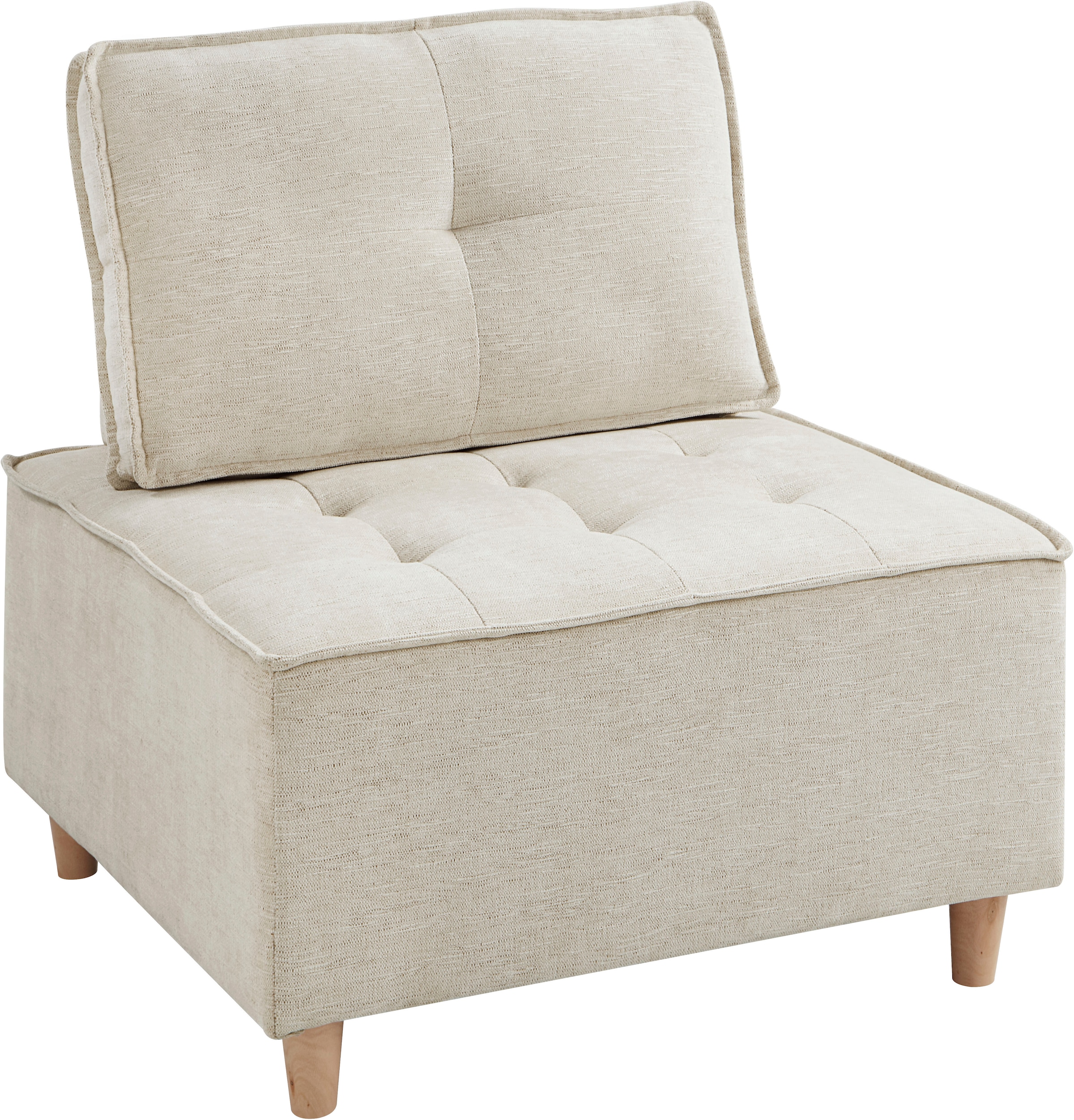 RAUM.ID Sessel »Flexid«, (1 St.), modular erweiterbar zum Sofa, inkl. Rückenkissen, Chenille-Bezug