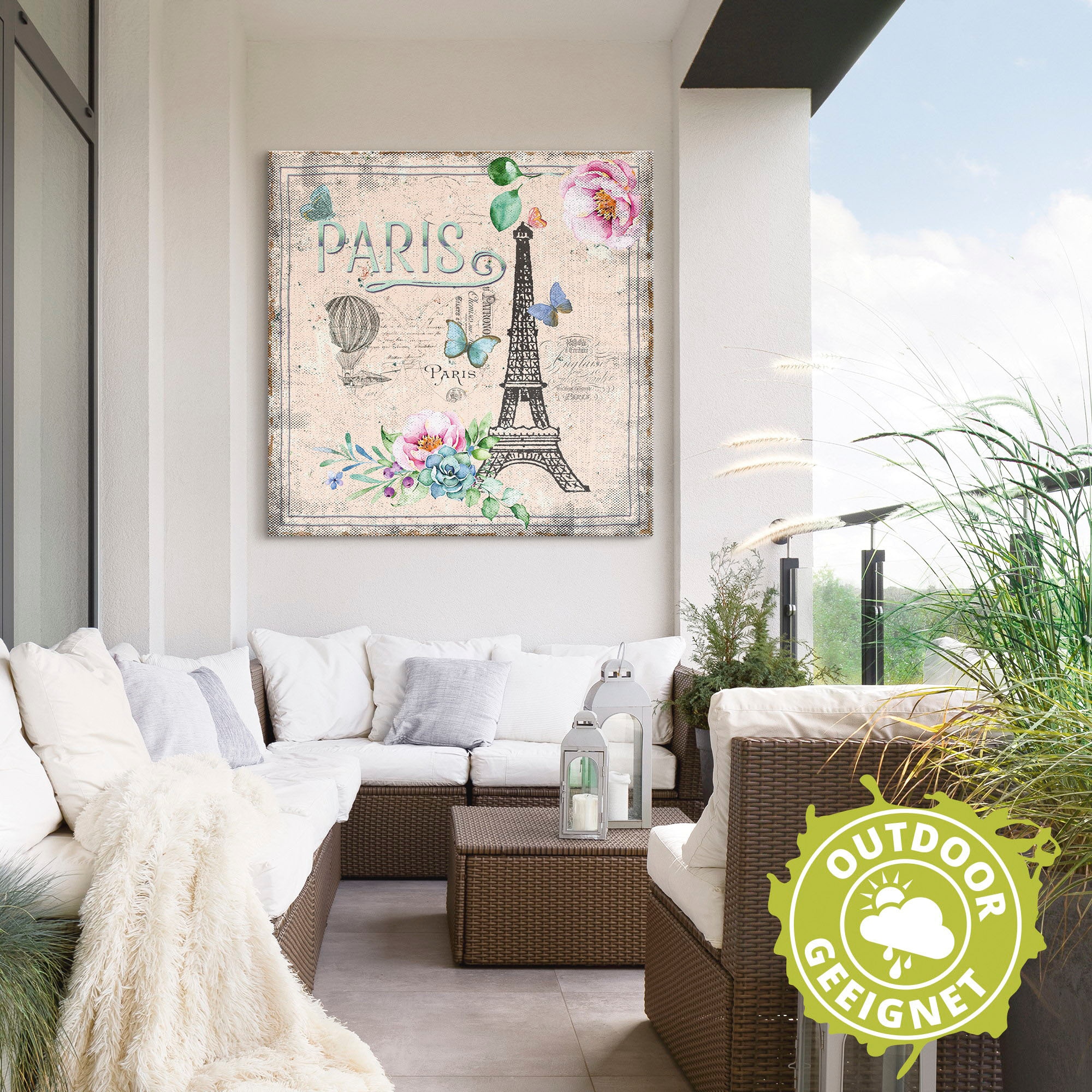 Artland Leinwandbild »Paris - meine Liebe«, Gebäude, (1 St.), auf Keilrahmen gespannt