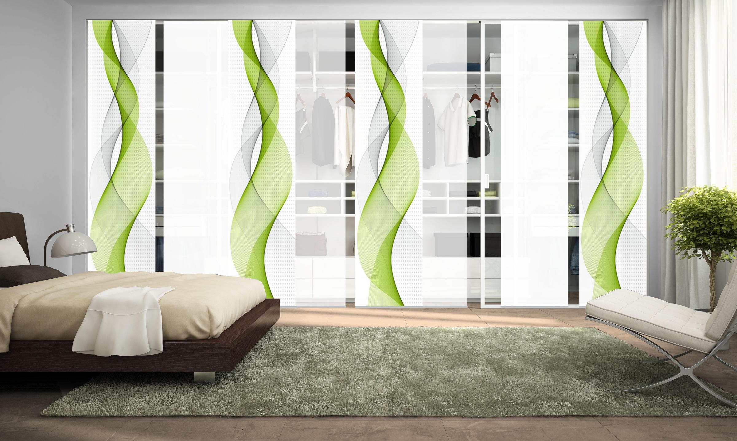 HOME WOHNIDEEN Schiebegardine »OPALIA 8ER SET« Paneelwagen 8 Stk. tlg. HxB: 245x60