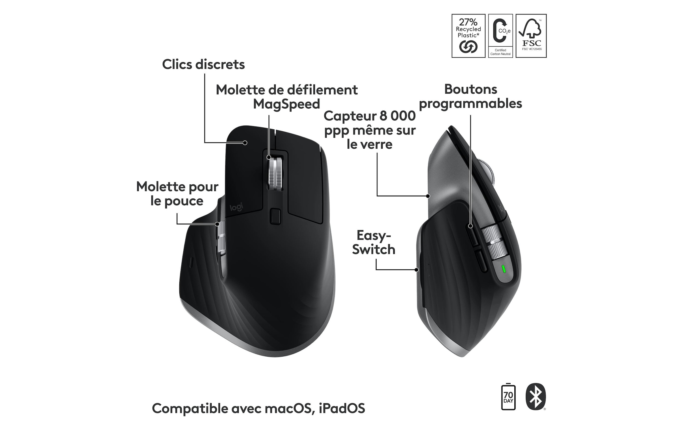 Logitech Tastatur- und Maus-Set »MX Keys S Combo for Mac«