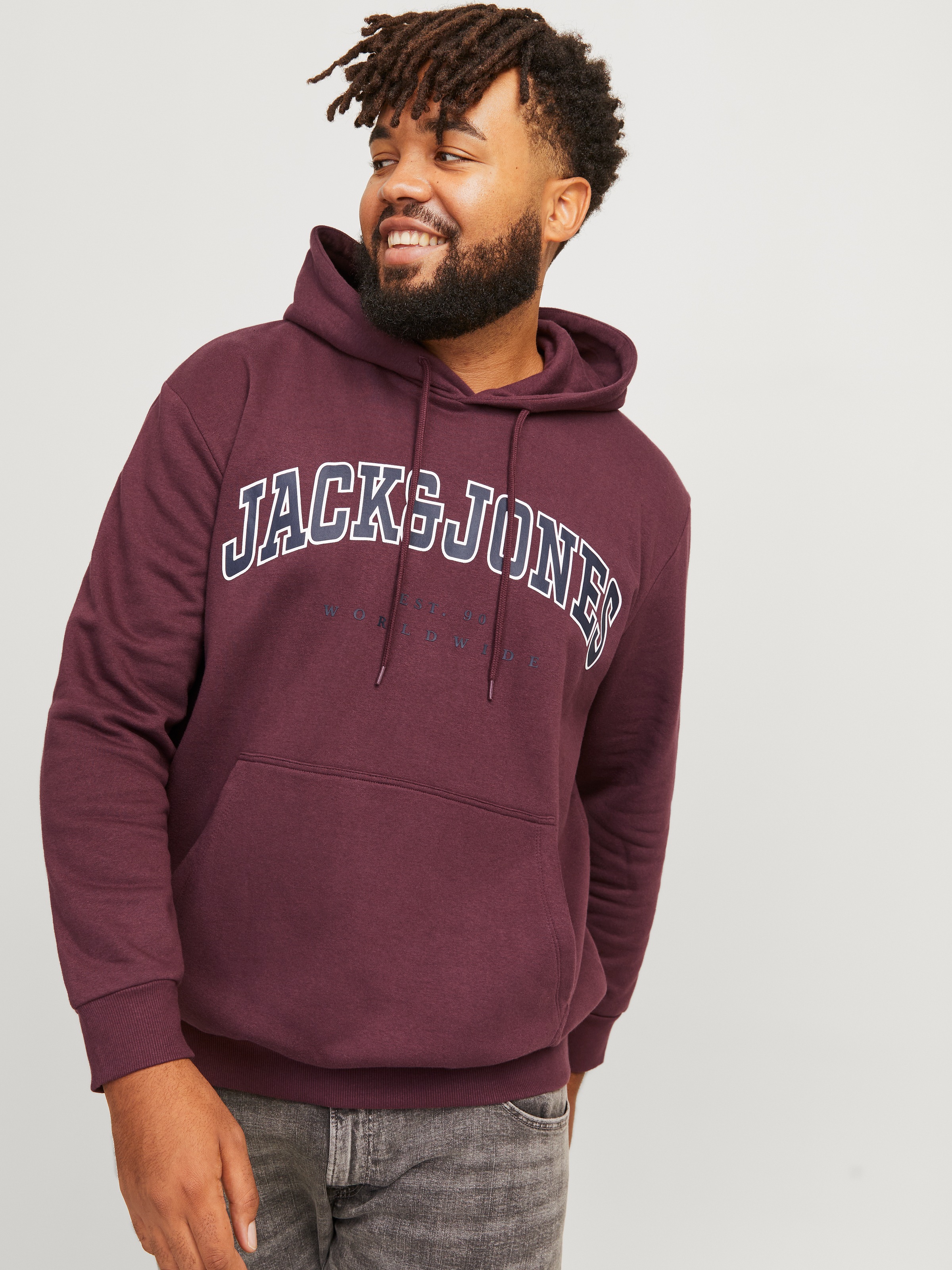 Jack & Jones PlusSize Hoodie »JJECALEB VARSITY SWEAT HOOD NOOS PLS«