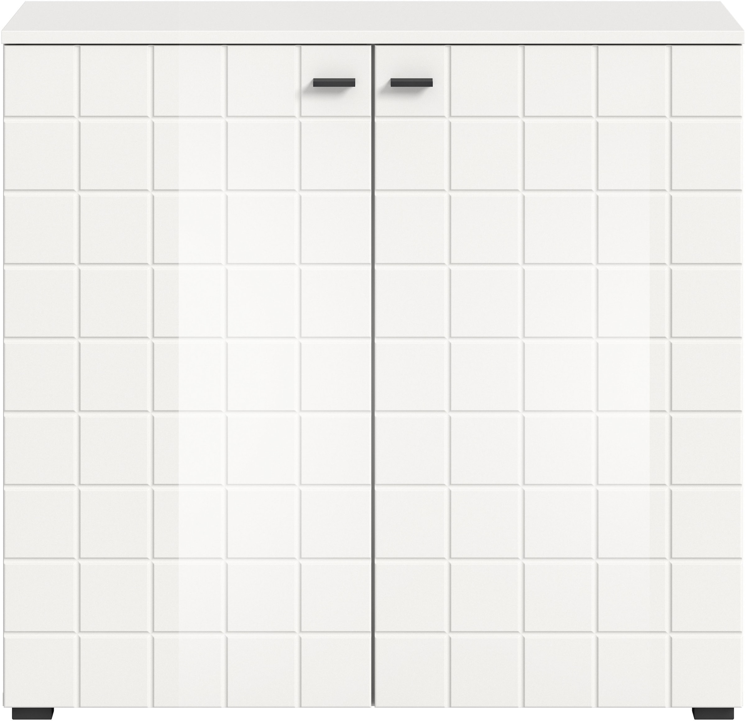 INOSIGN Kommode »Gora, Breite 92 cm, gefräste Front in Waffeloptik hochglanz«, Sideboard, Schrank, Anrichte