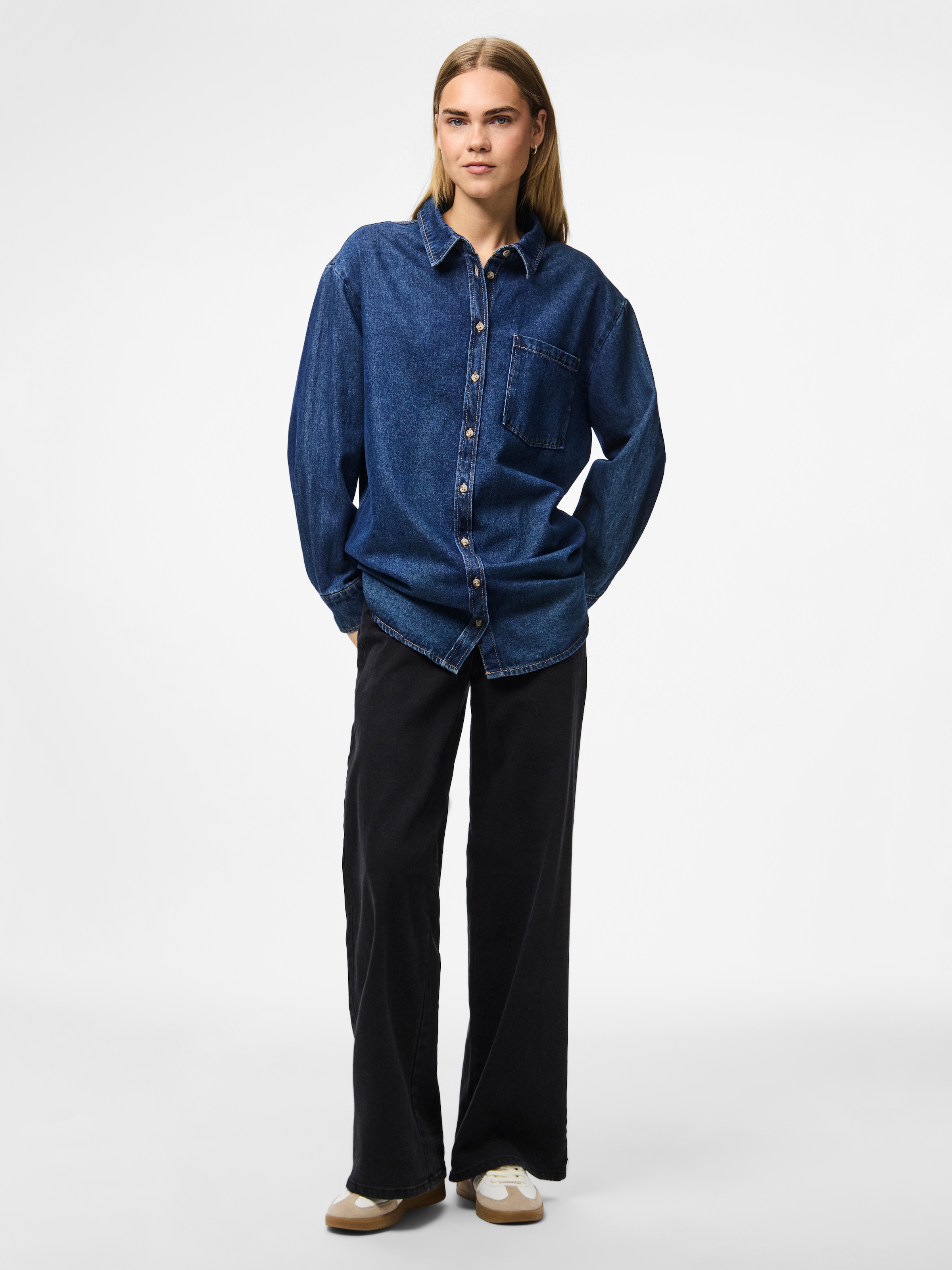 pieces Jeansbluse »PCMAISIE LS DENIM SHIRT NOOS BC«