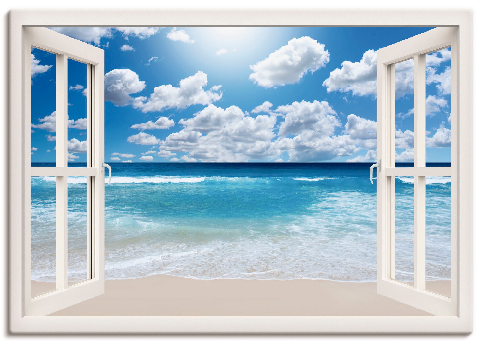 Artland Wandbild »Fensterblick Grossartige Strandlandschaft«, Fensterblick,  (1 St.), als Leinwandbild, Wandaufkleber oder Poster in versch. Grössen  online kaufen | Jelmoli-Versand