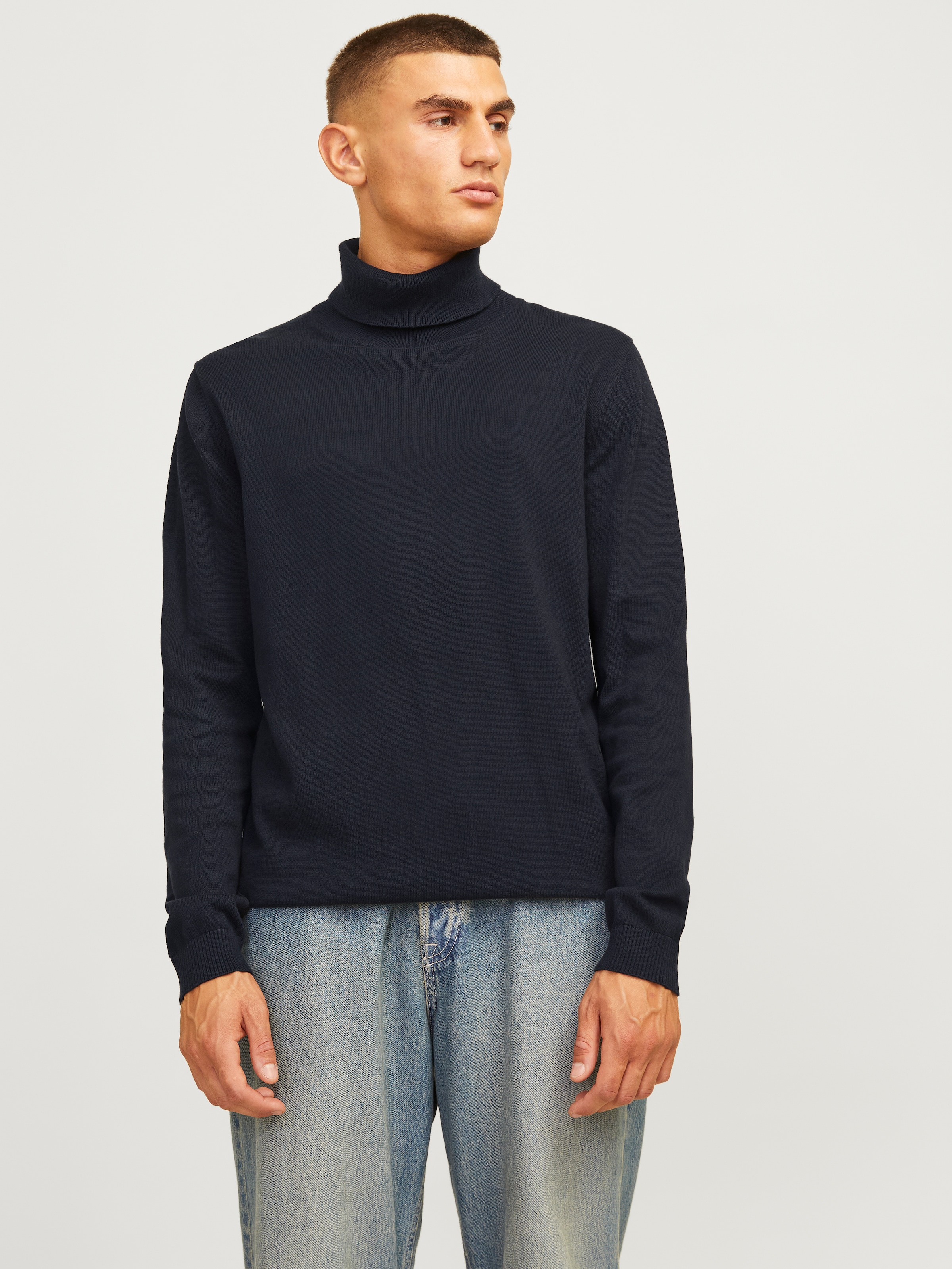 Jack & Jones Rollkragenpullover »JJEBASIC mit hohem Tragekomfort« unifarben, modisch, regular fit, Baumwolle, Rollkragen