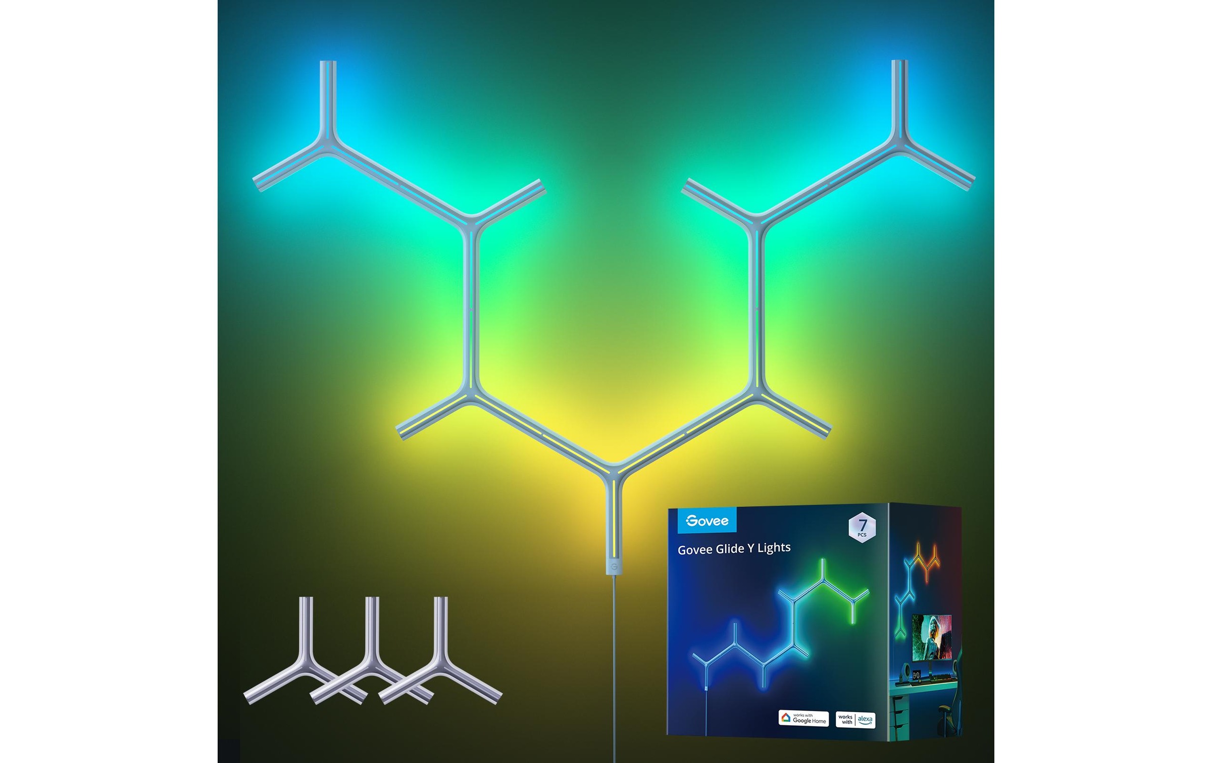 LED Pendelleuchte »Govee Panelleuchte Y-Leuchten Glide, 7 Stück, RGBIC, Wi-Fi + BT«