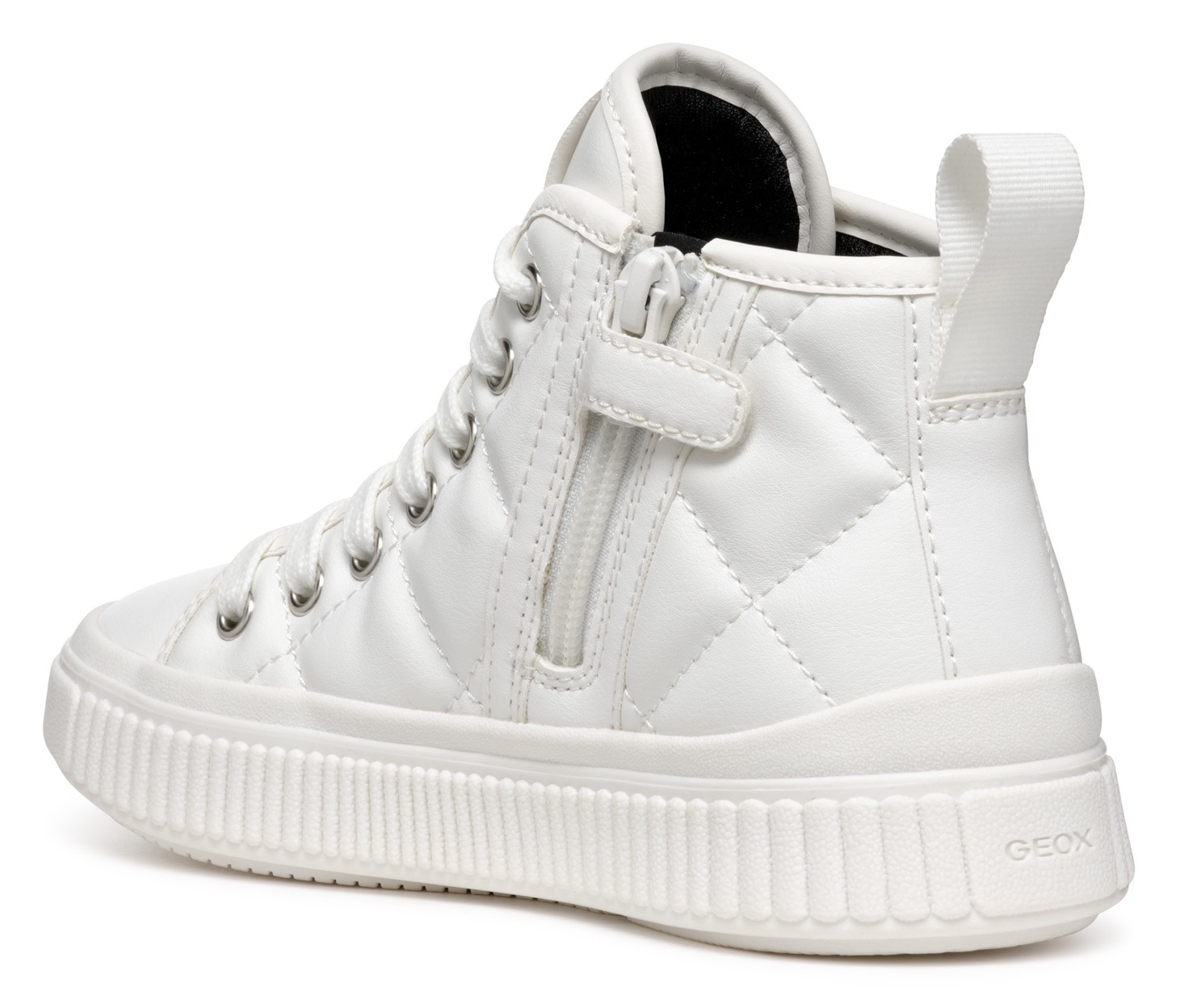 Geox Sneaker »J LAQUINNY GIRL B«, High Top Sneaker, Schnürboots, Freizeitschuh mit Reissverschluss