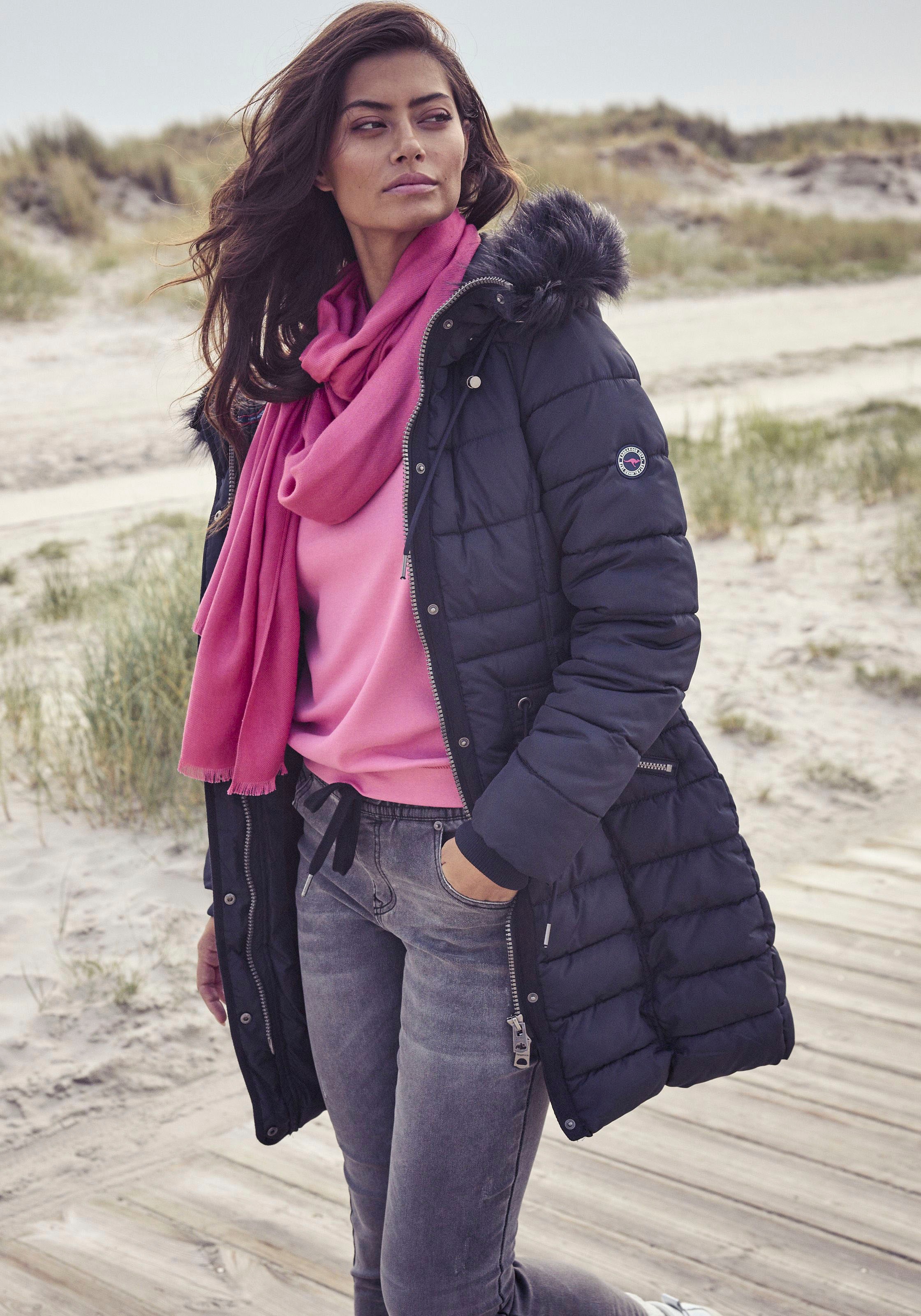 Laura Scott Schal Schal-Tuch mit feinen Fransen - neue Farbe champagner