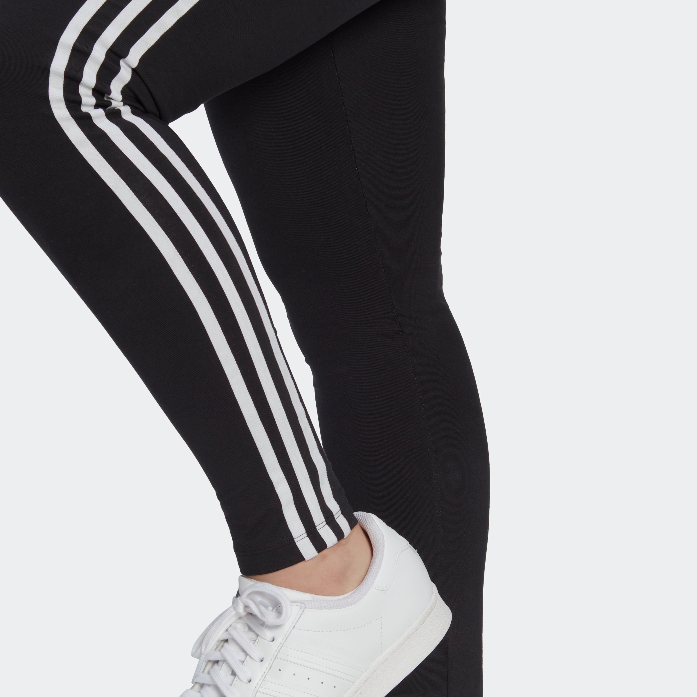 adidas Originals – Adicolor – Schwarze Leggings mit drei Streifen und hohem  Bund
