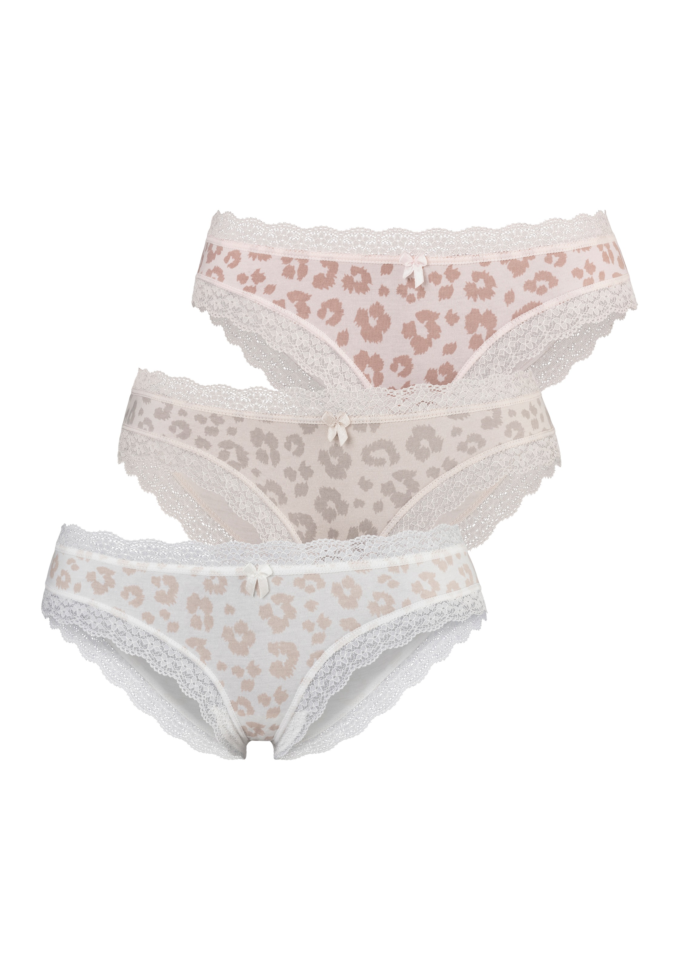 LASCANA Brasilslip Packung, 3 Stk. mit floraler Spitze