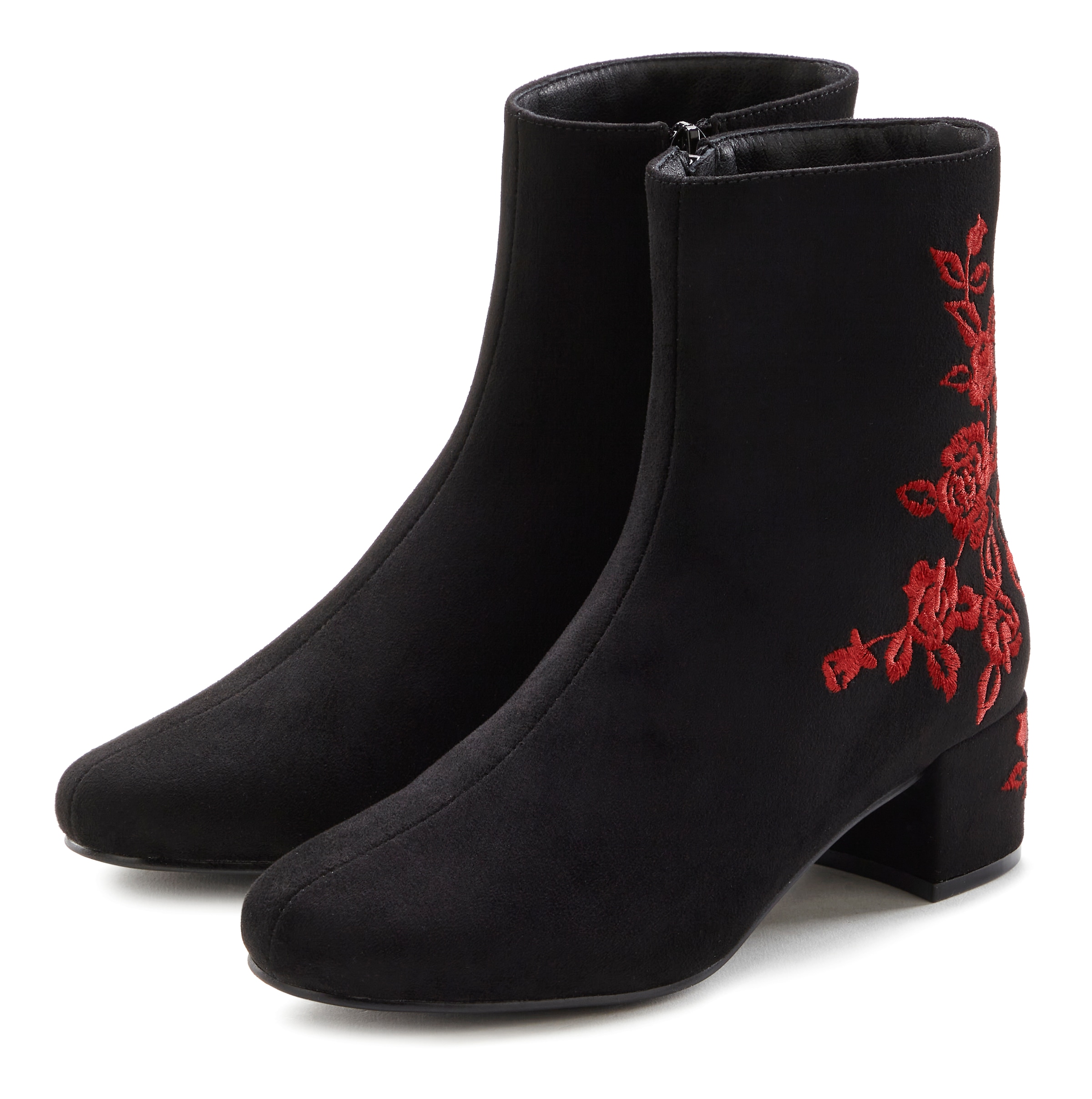 LASCANA Stiefelette, mit floralem Muster, Stiefel, Boots VEGAN