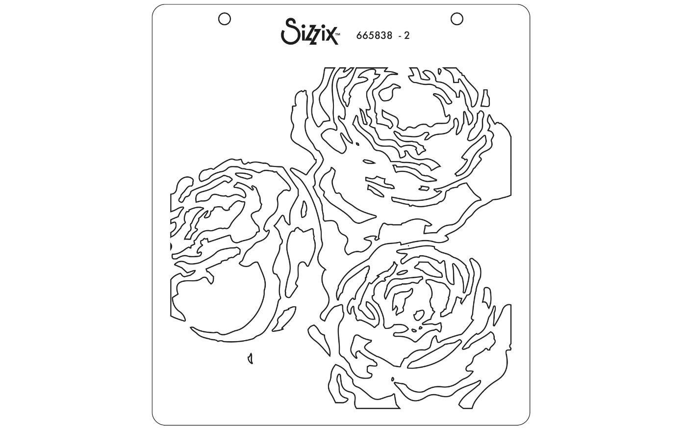 Sizzix Kreativset »Schablone Pfingstrosen 4er-Pack«