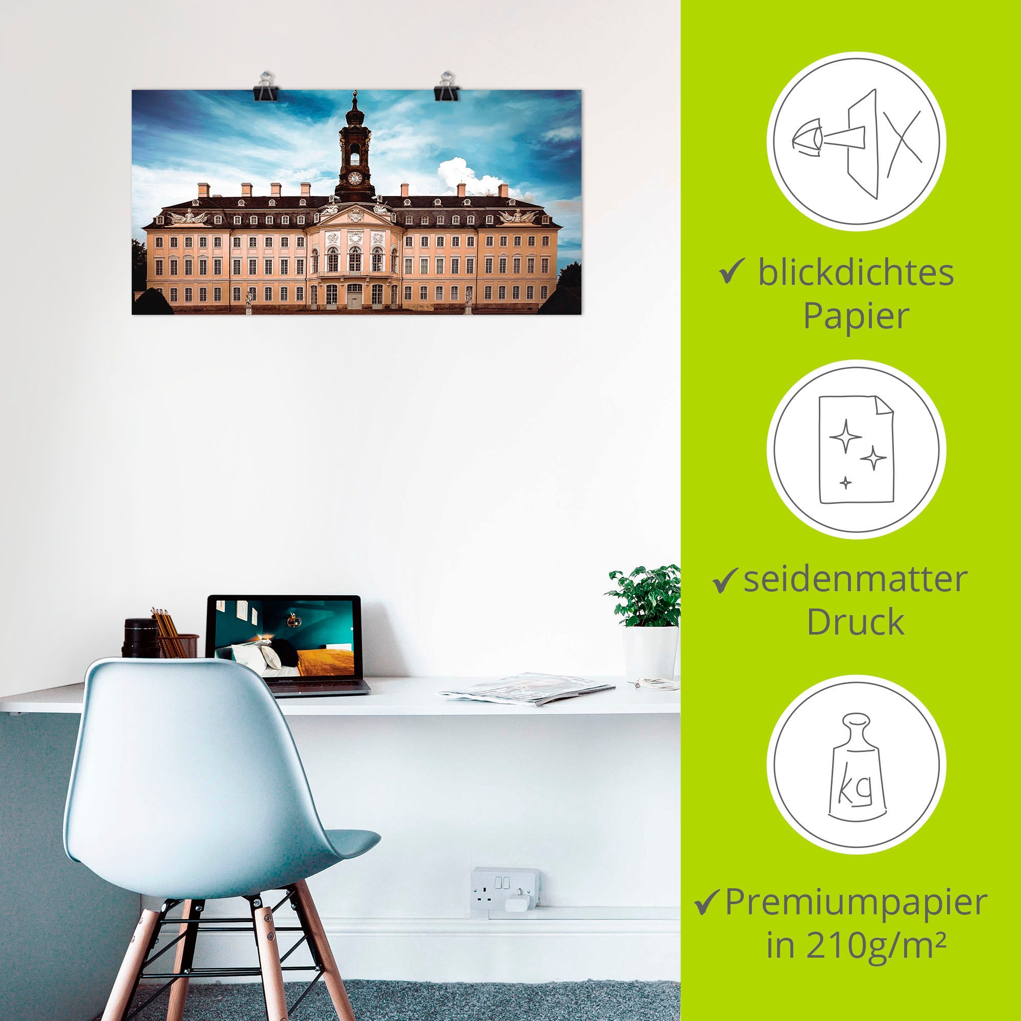 Artland Wandbild »Schloss Hubertusburg Wermsdorf«, Gebäude, (1 St.), als Alubild, Leinwandbild, Wandaufkleber oder Poster in versch. Grössen