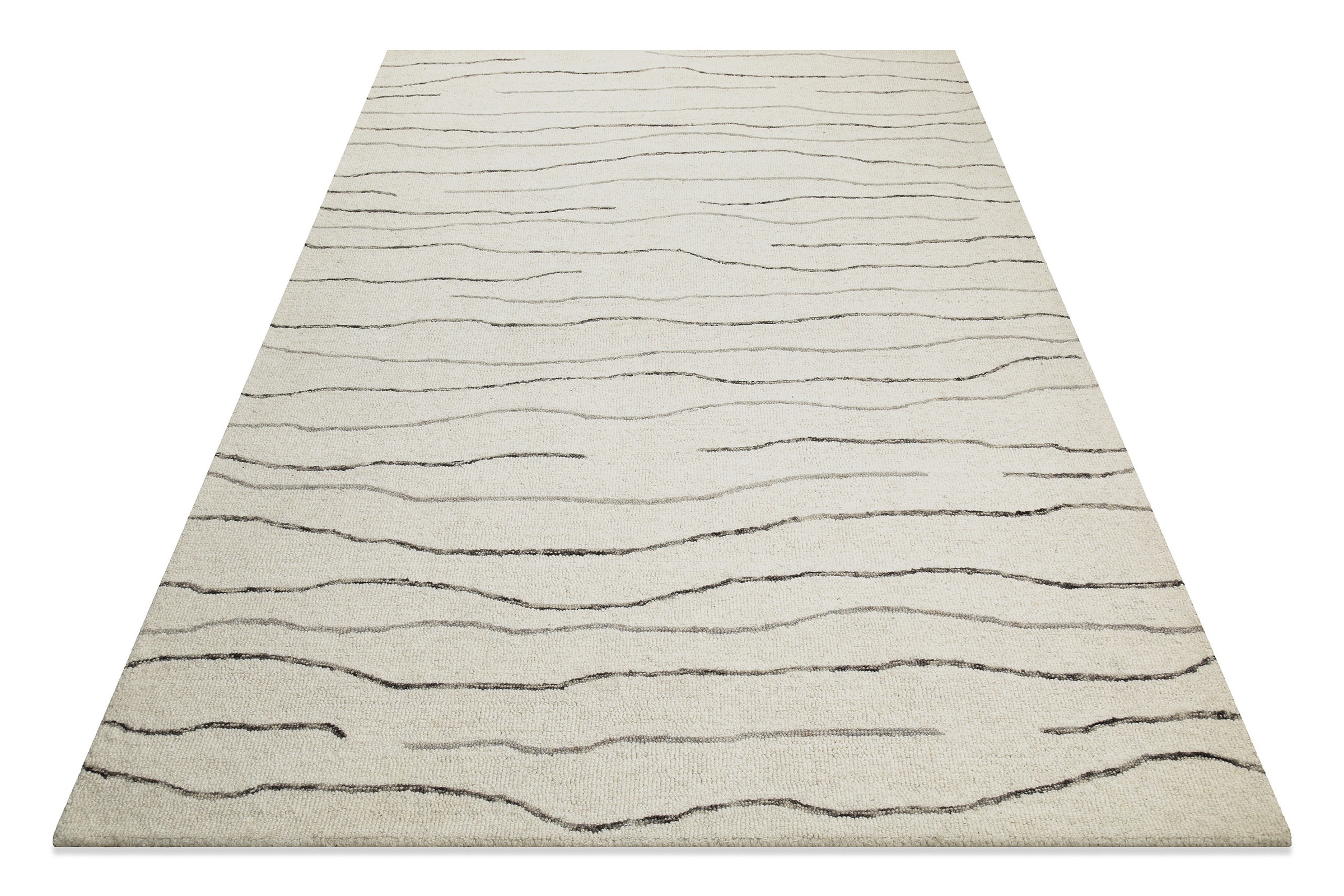Wecon home Wollteppich »Hamptons ELEVEN«, rechteckig, 10 mm Höhe, Läufer, Schurwolle, Kurzflor, Wohnzimmer, Schlafzimmer, Wellen