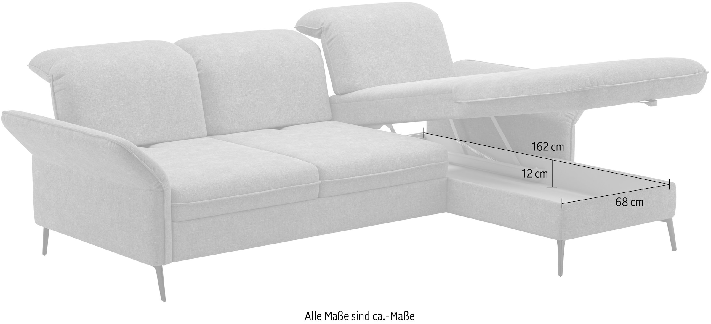 sit&more Ecksofa »Emely, inkl. Sitztiefenverstellung«, wahlweise mit Bettfunktion,Bettkasten,Kopf- & Armteilverstellung