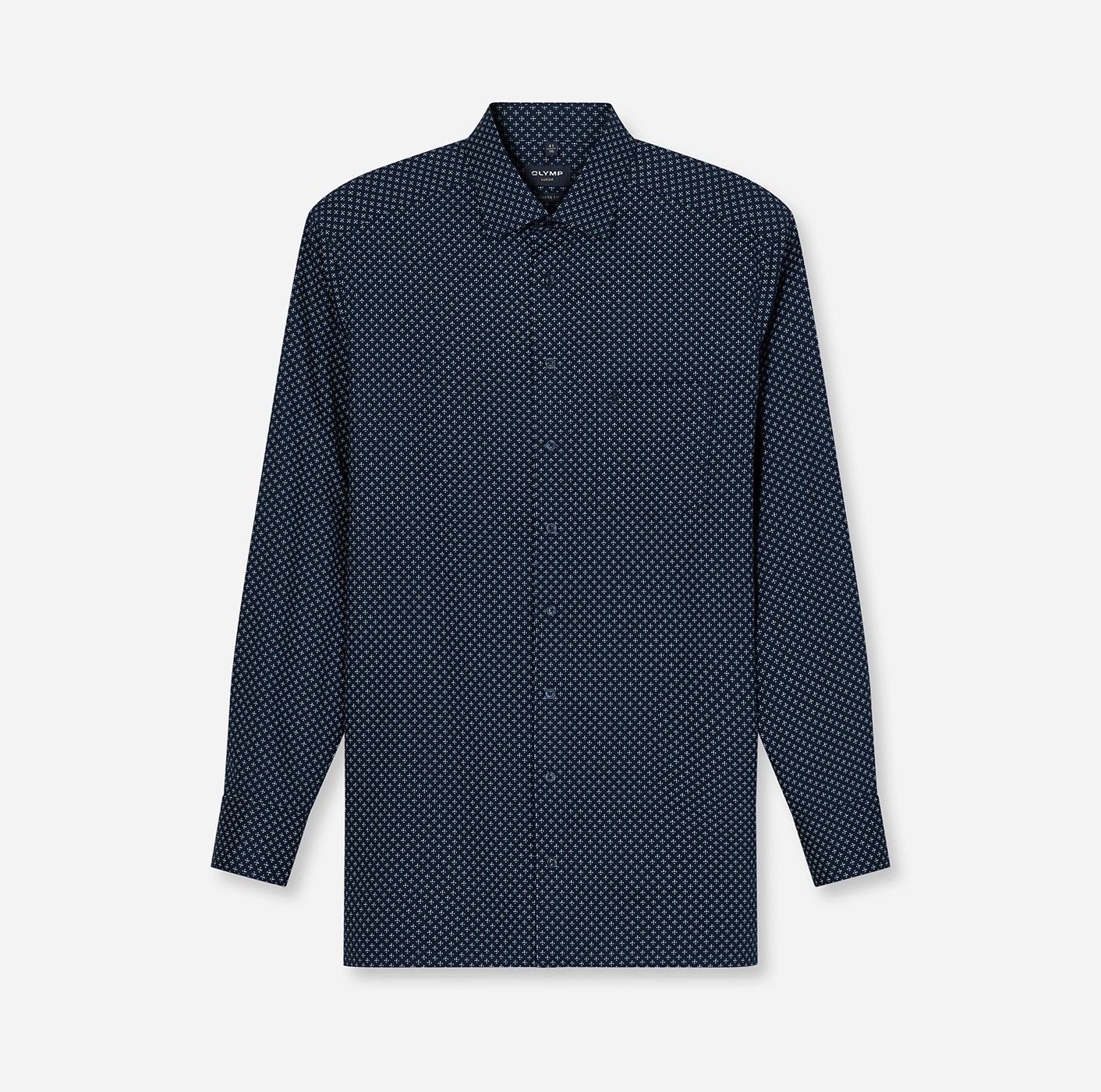 OLYMP Langarmhemd »Luxor modern fit« modern fit, Businesshemd, gemustert, New-Kentkragen