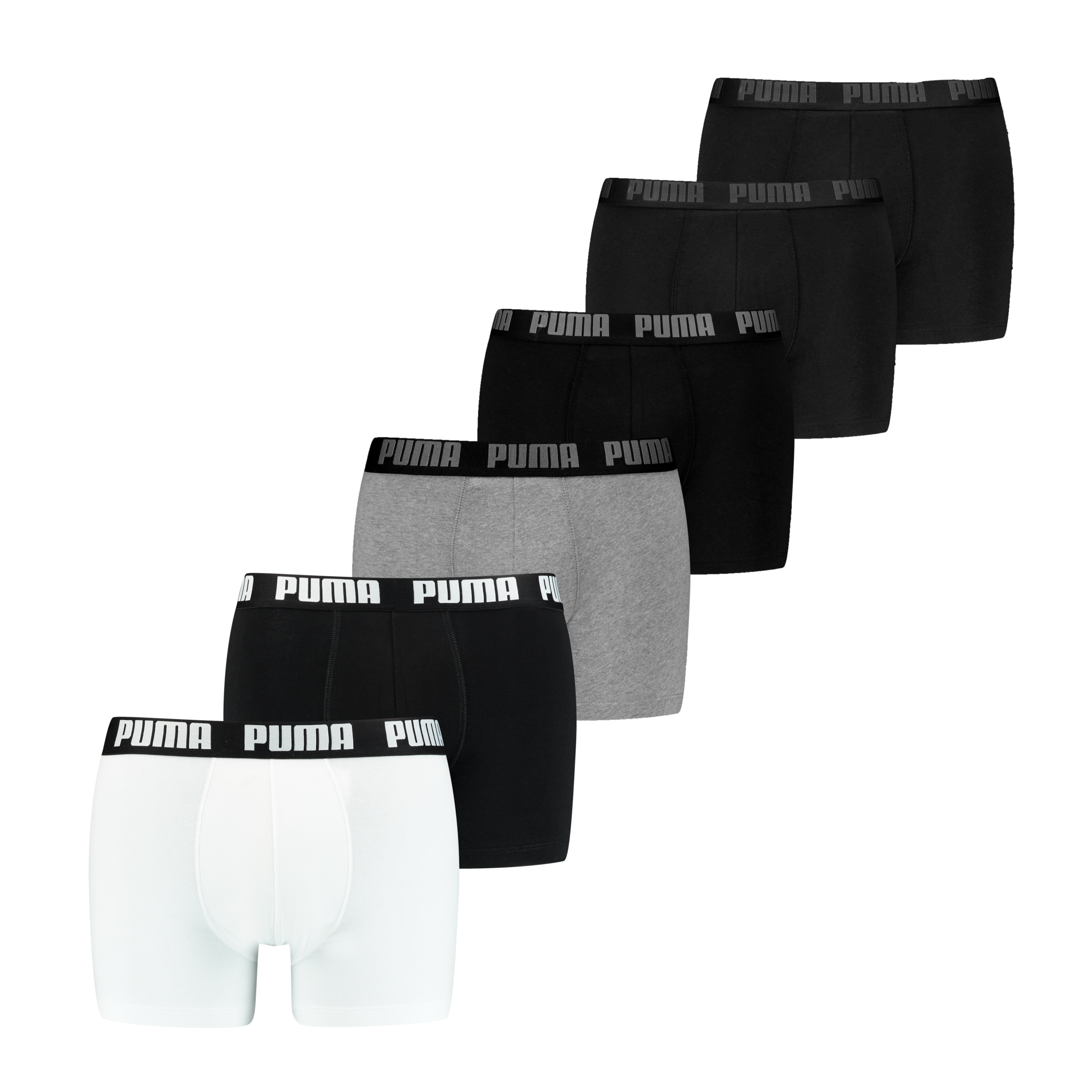 PUMA Boxershorts »PUMA MEN EVERYDAY BOXER 6P ECOM« Packung, 6er Pack, Elastischer Logobund, Stretchmaterial, ohne Eingriff