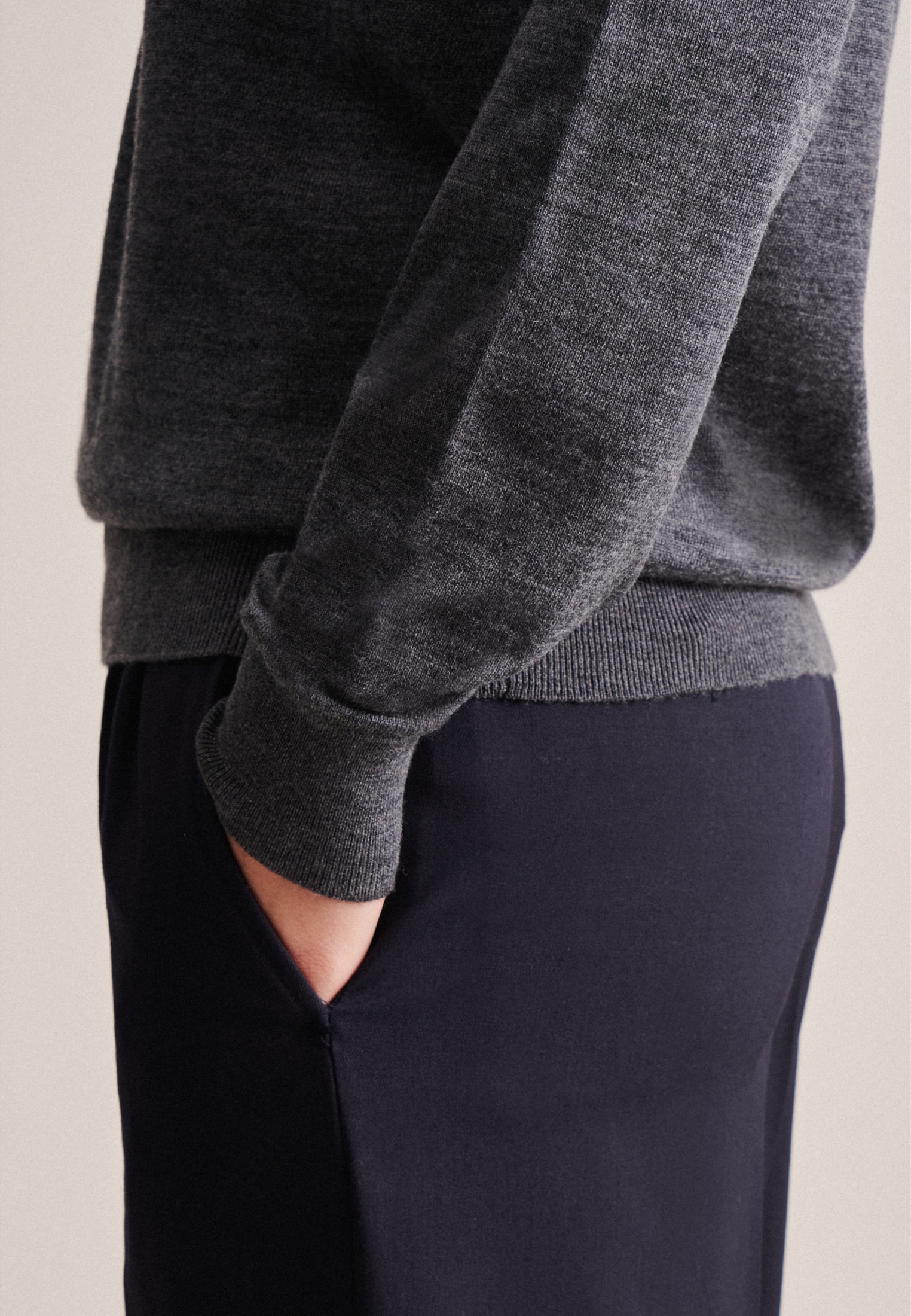 seidensticker Strickpullover »Schwarze Rose«, Rundhals Uni