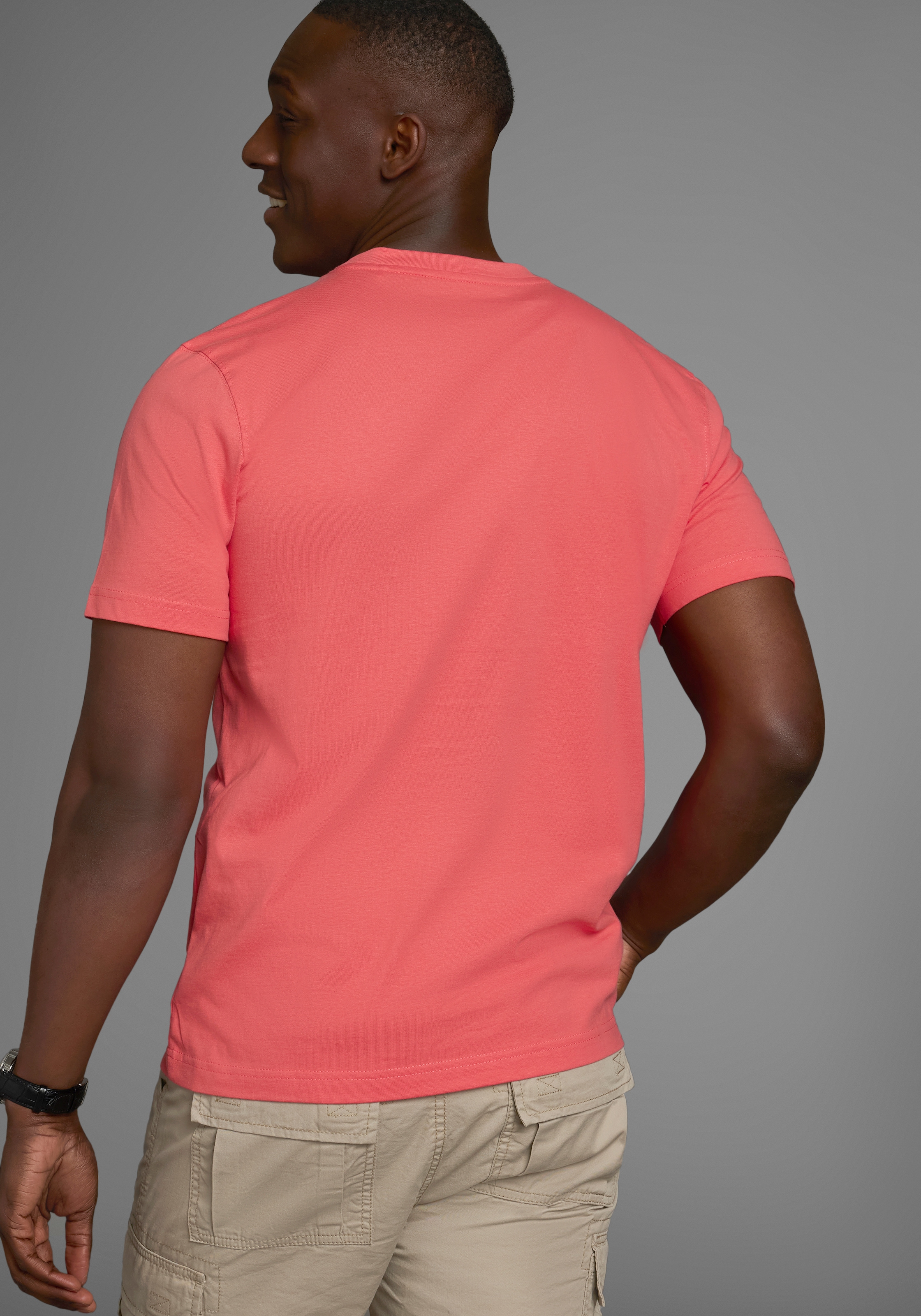 Man's World Rundhalsshirt, kurzärmelig, lässige Passform, bedruckt, Rundhalsausschnitt