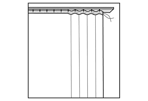 Home affaire Gardine »Gander«, (2 St.), halbtransparent, 2-er Set, mit farbiger Faltenblende, pflegeleicht