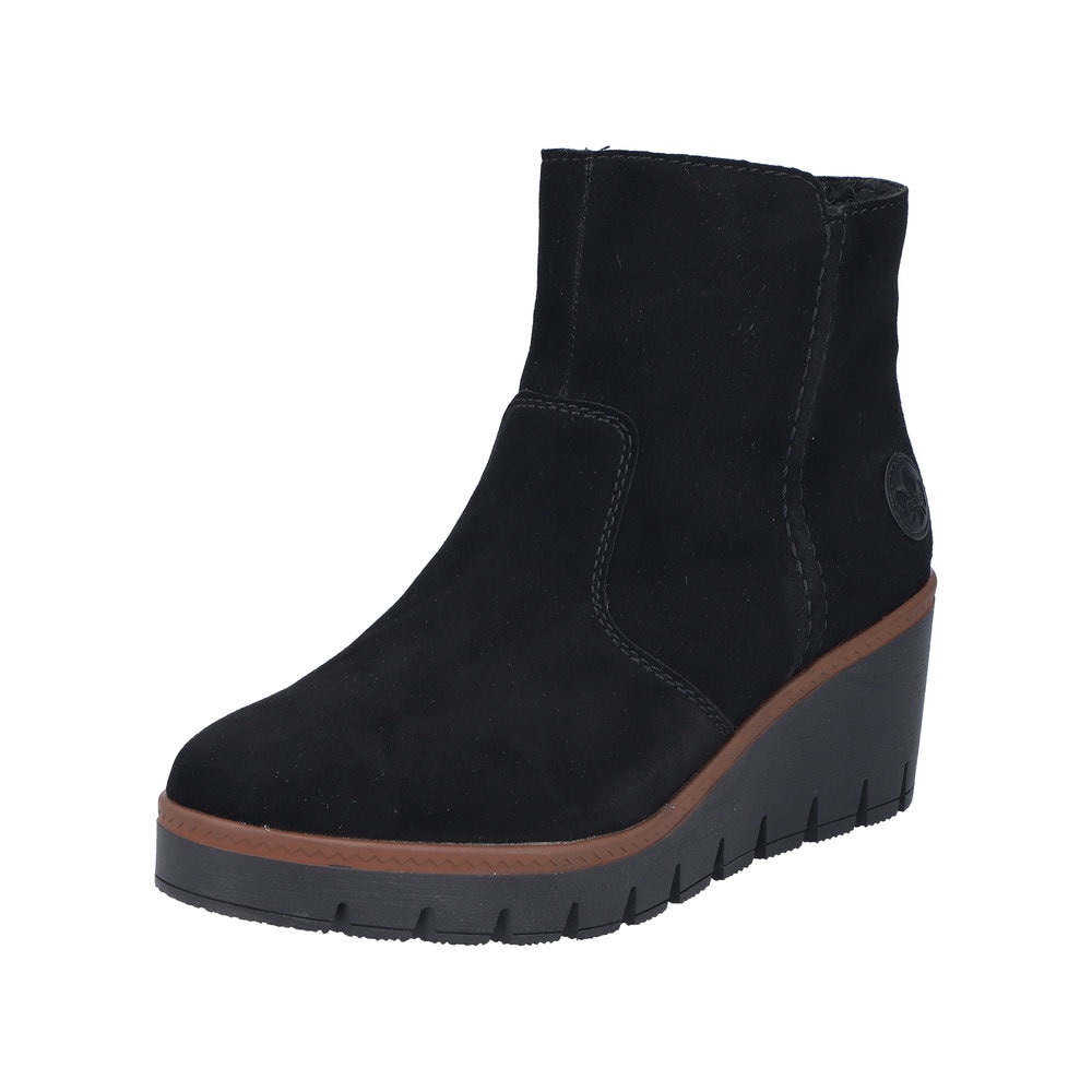 Rieker Winterstiefelette, Keilboots, Basic-Stiefelette mit Innenreissverschluss, schmale Form