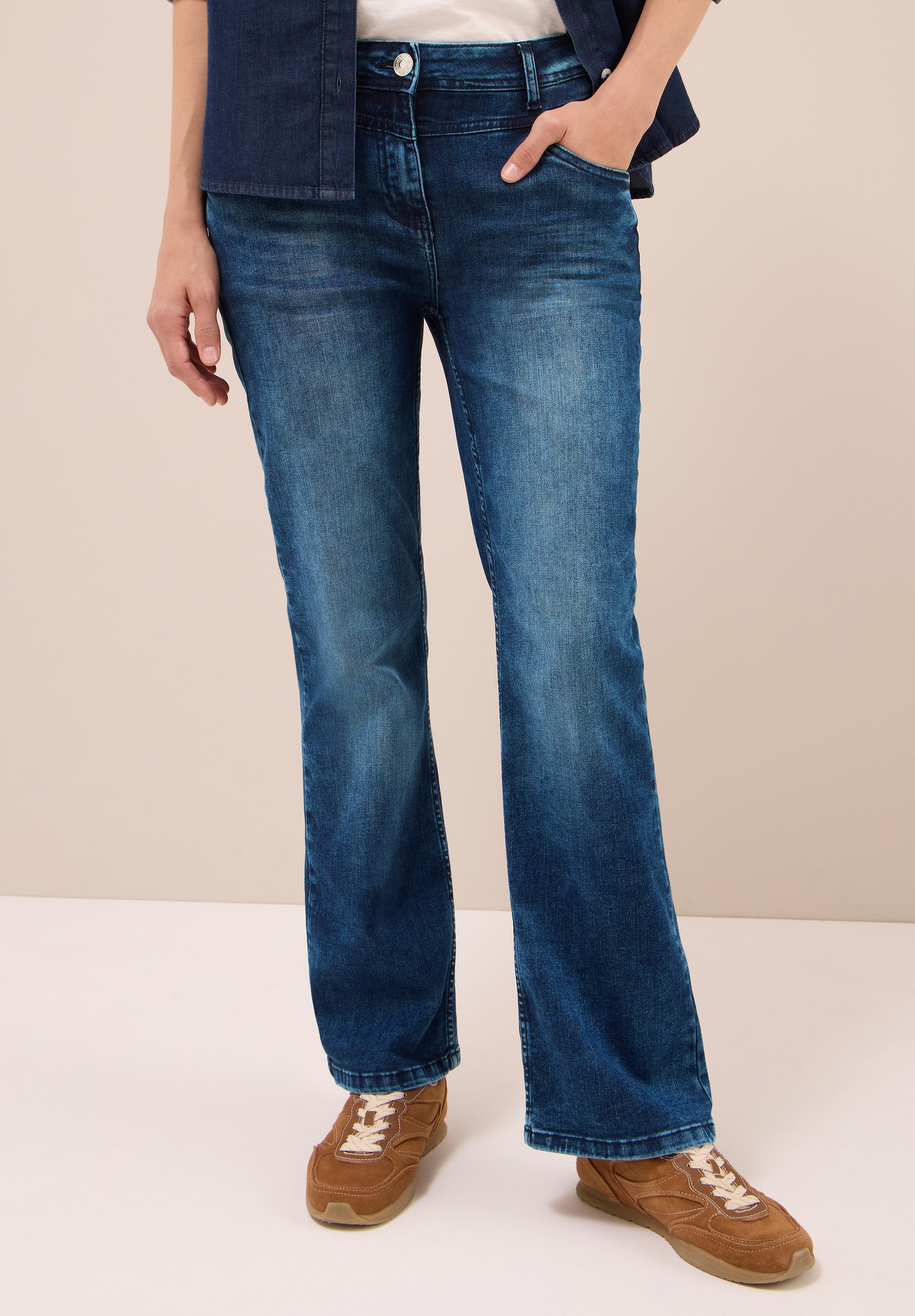 Cecil, Unisex, Bootcut-Jeans »Style Toronto« im Five-Pocket Style, dunkelblau wash, 26, Länge 32, Jeans von CECIL