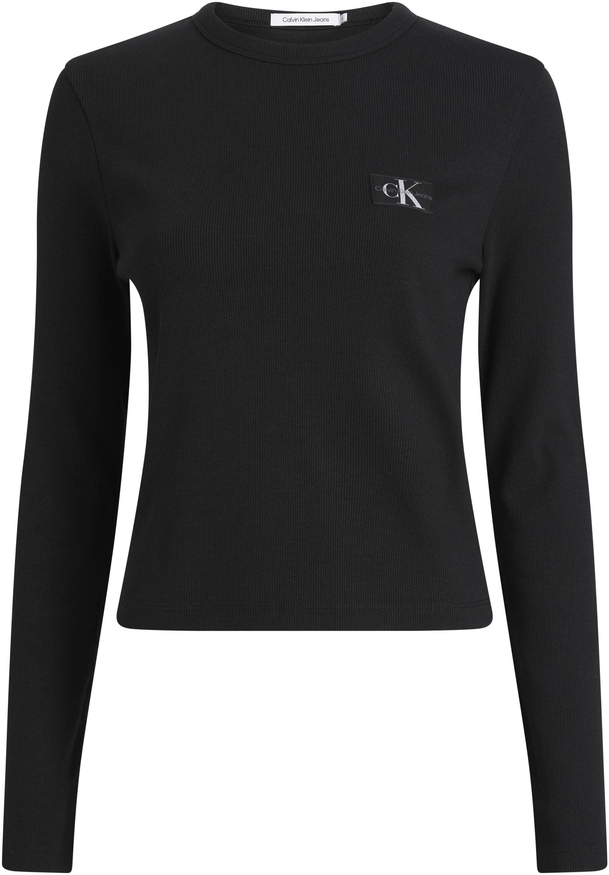 Calvin Klein Jeans Langarmshirt »WOVEN SLEEVE« kaufen | online RIB LABEL LONG Jelmoli-Versand