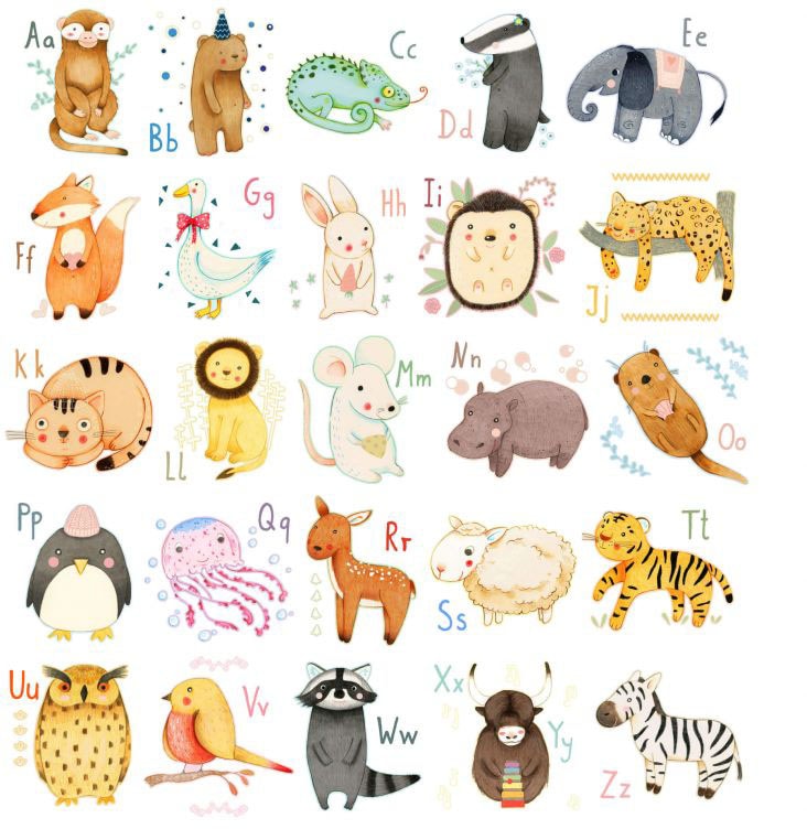 Wall-Art Wandtattoo »Bunte Tierwelt Alphabet«, (1 St.) online kaufen |  Jelmoli-Versand